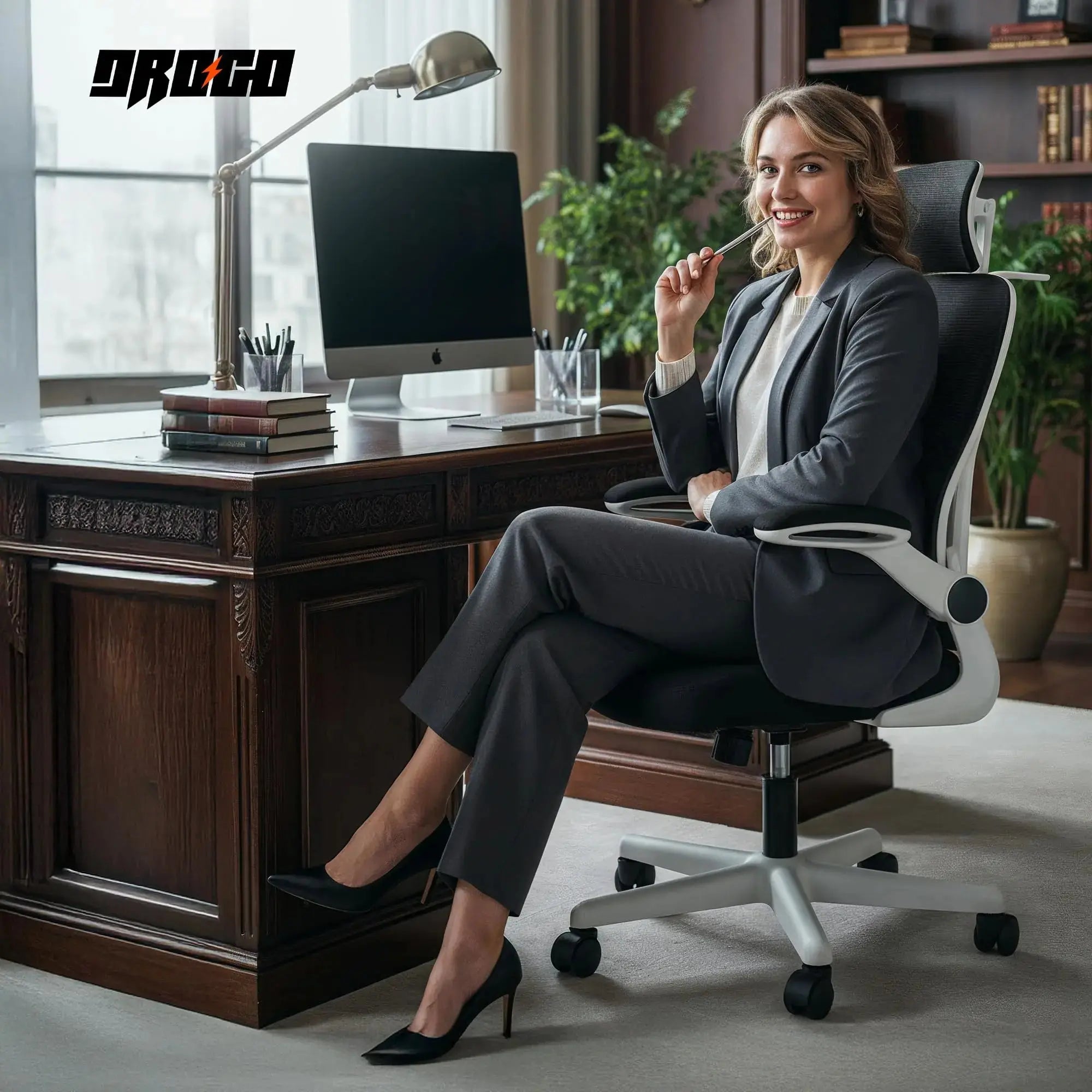 Drogo ErgoFlex Ergonomic Office Chair for Work from Home with Breathable Mesh, Flip-up Armrest Drogo Ergonomics