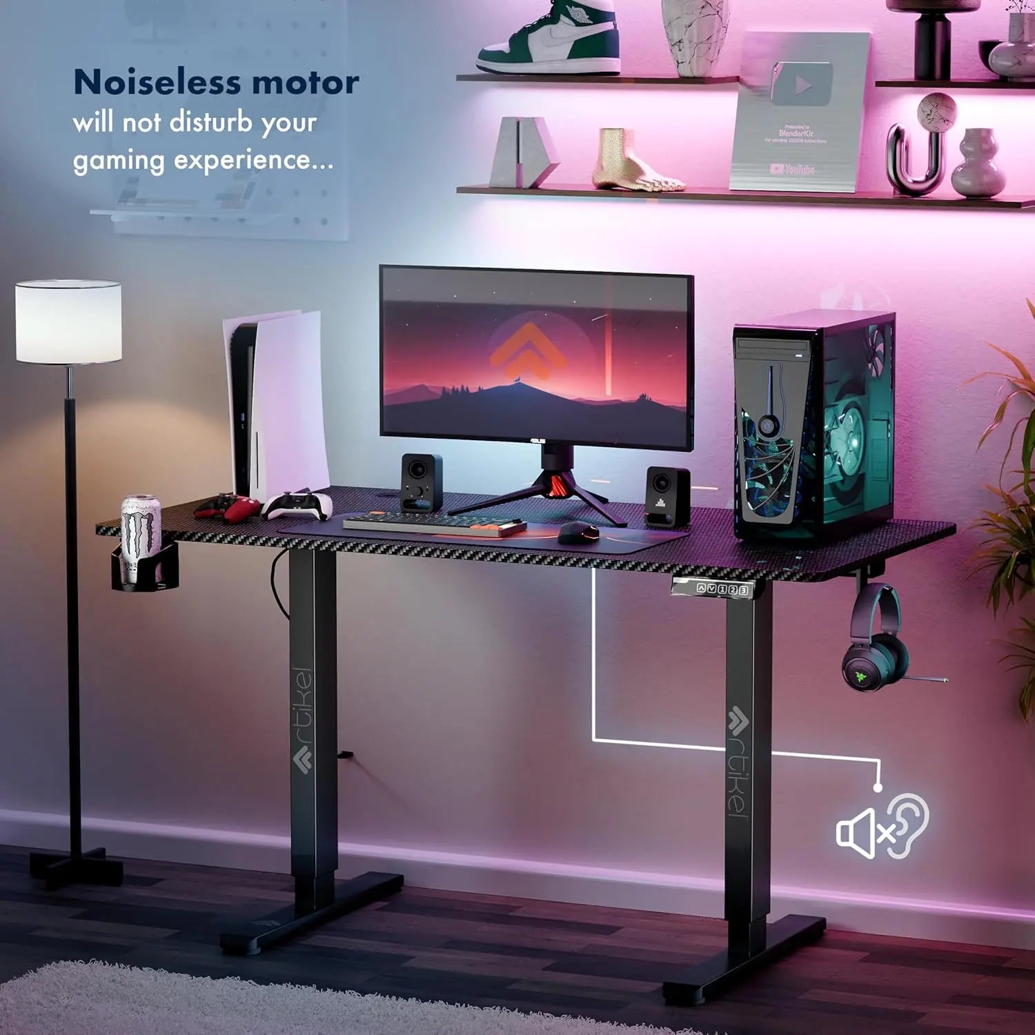 Drogo Eco Electric Height Adjustable Table for Office Work & Home Sit Stand Gaming Desk (100x60cm) Drogo India