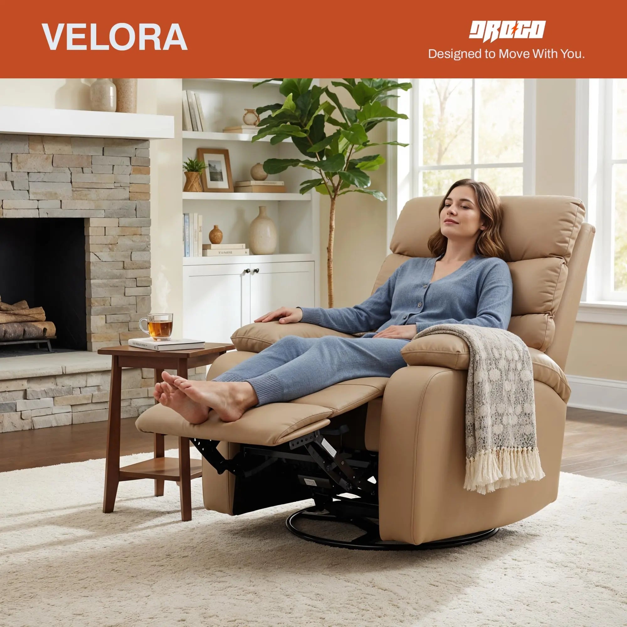 Pre Order Drogo Velora Electric Motorised Recliner Sofa 1 Seater with Rocking, Revolving & Rapid Recline Technology Drogo India