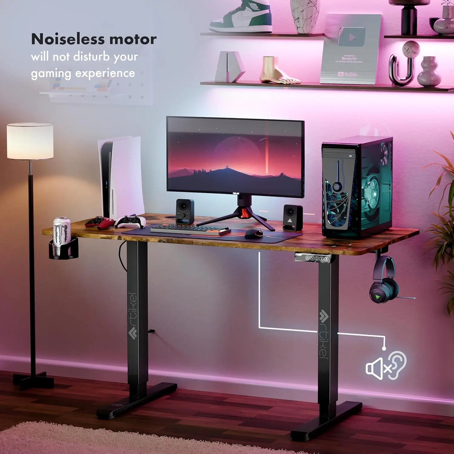 Drogo Eco Electric Height Adjustable Table for Office Work & Home Sit Stand Gaming Desk (100x60cm) Drogo India