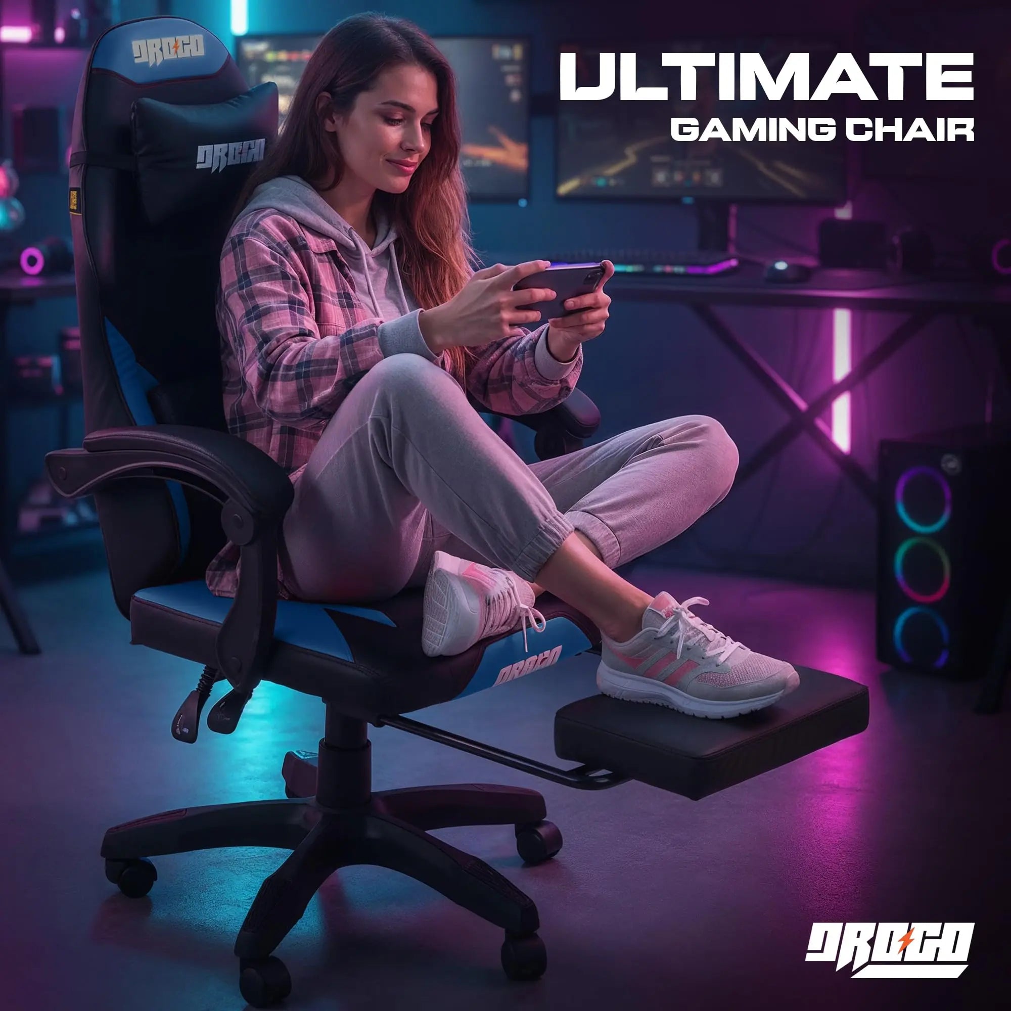 Drogo Auro X1 Ergonomic Gaming Chair with Premium PU Leather Fabric Drogo India