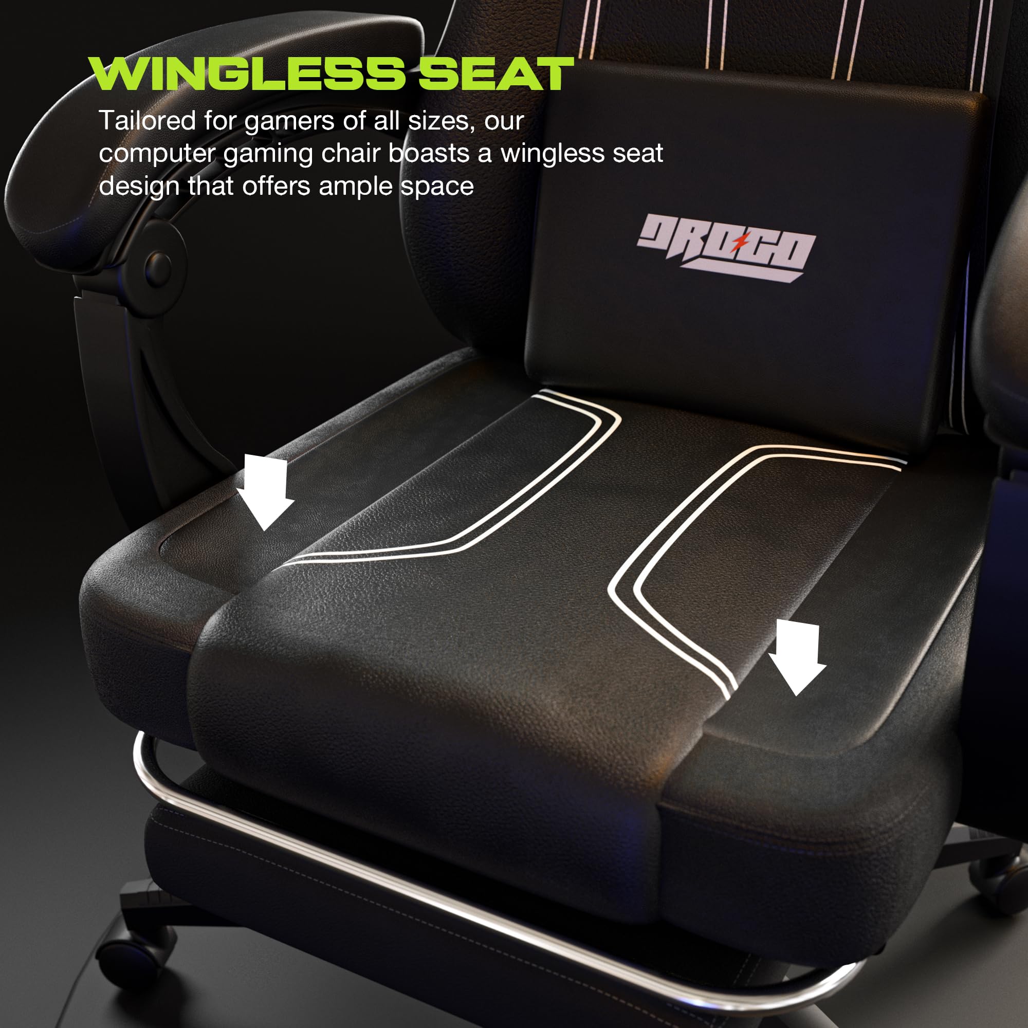 Drogo Phantom Ergonomic Gaming Chair with Premium PU Leather, Adjustable Neck