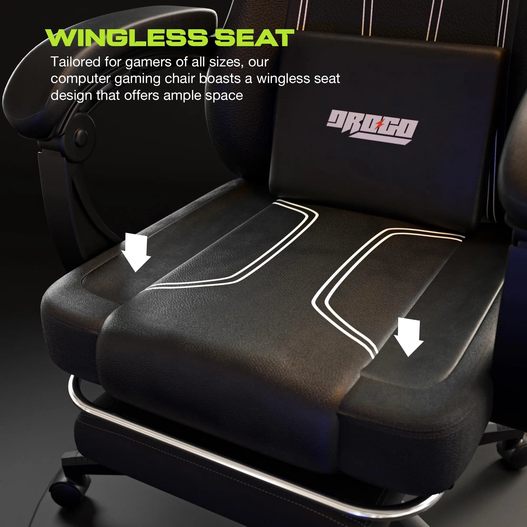 Drogo Phantom Ergonomic Gaming Chair with Premium PU Leather, Adjustable Neck Drogo India