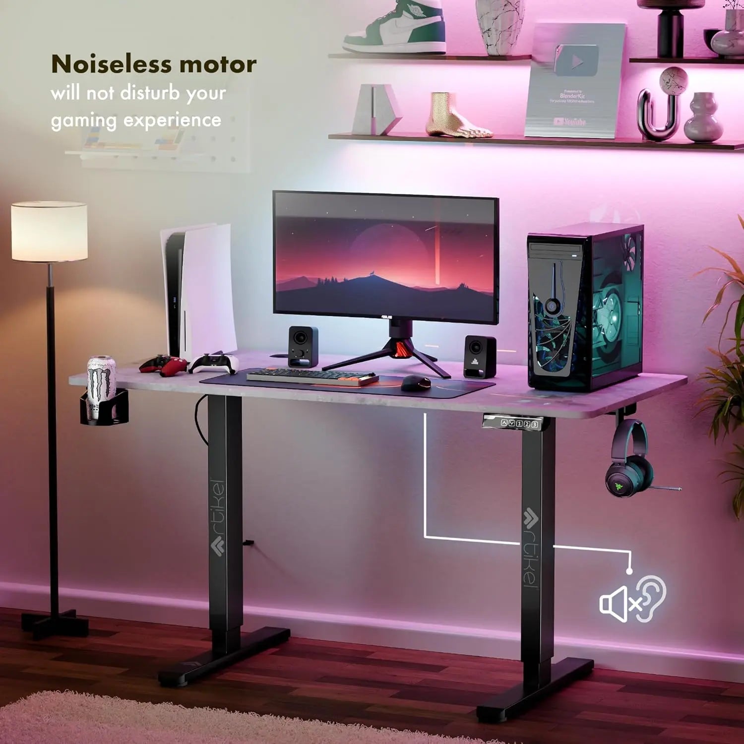 Drogo Eco Electric Height Adjustable Table for Office Work & Home Sit Stand Gaming Desk (100x60cm) Drogo India