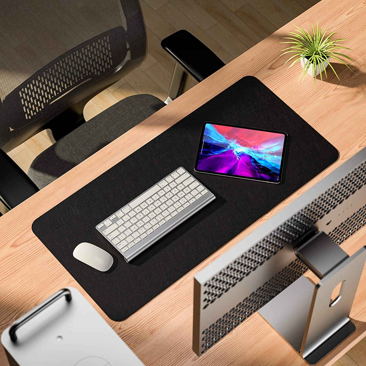 Drogo Dual-Sided Vegan Leather Mouse Pad Desk Mat for Office/Gaming (90x45cm)