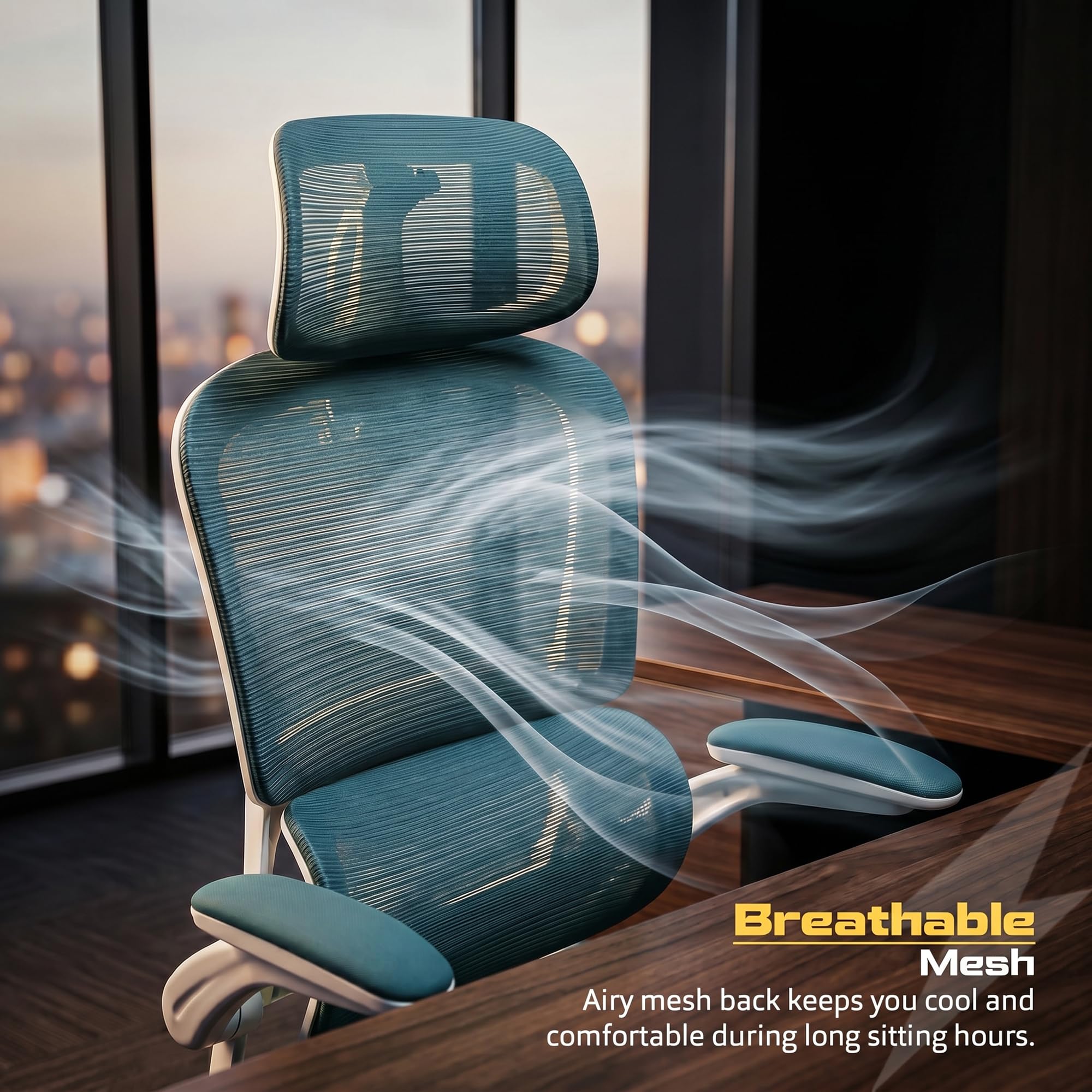 Drogo AeroFlex Ergonomic Office Chair for Work from Home, Flip-up Armrest & Recline