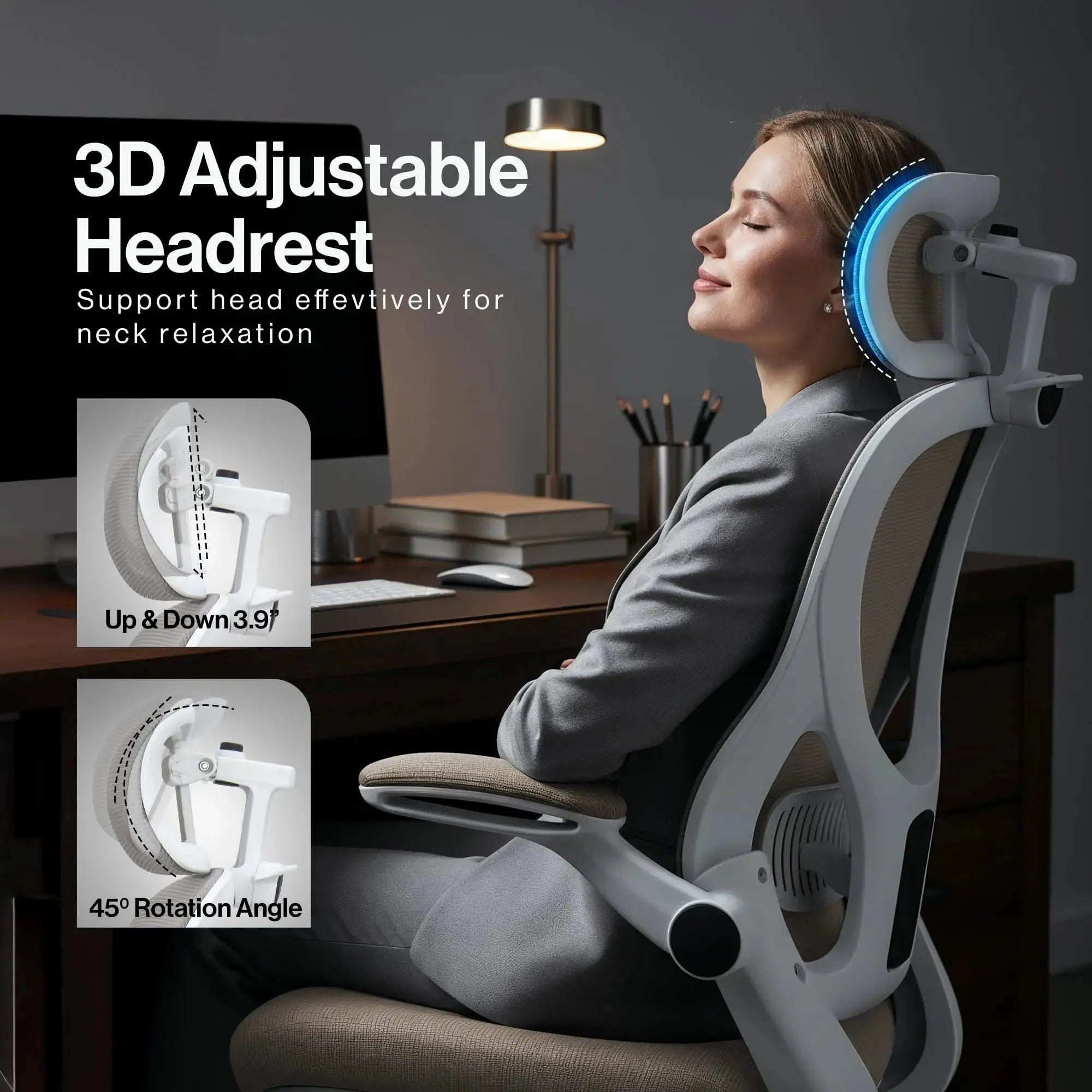 Drogo ErgoFlex Ergonomic Office Chair for Work from Home with Breathable Mesh, Flip-up Armrest Drogo Ergonomics