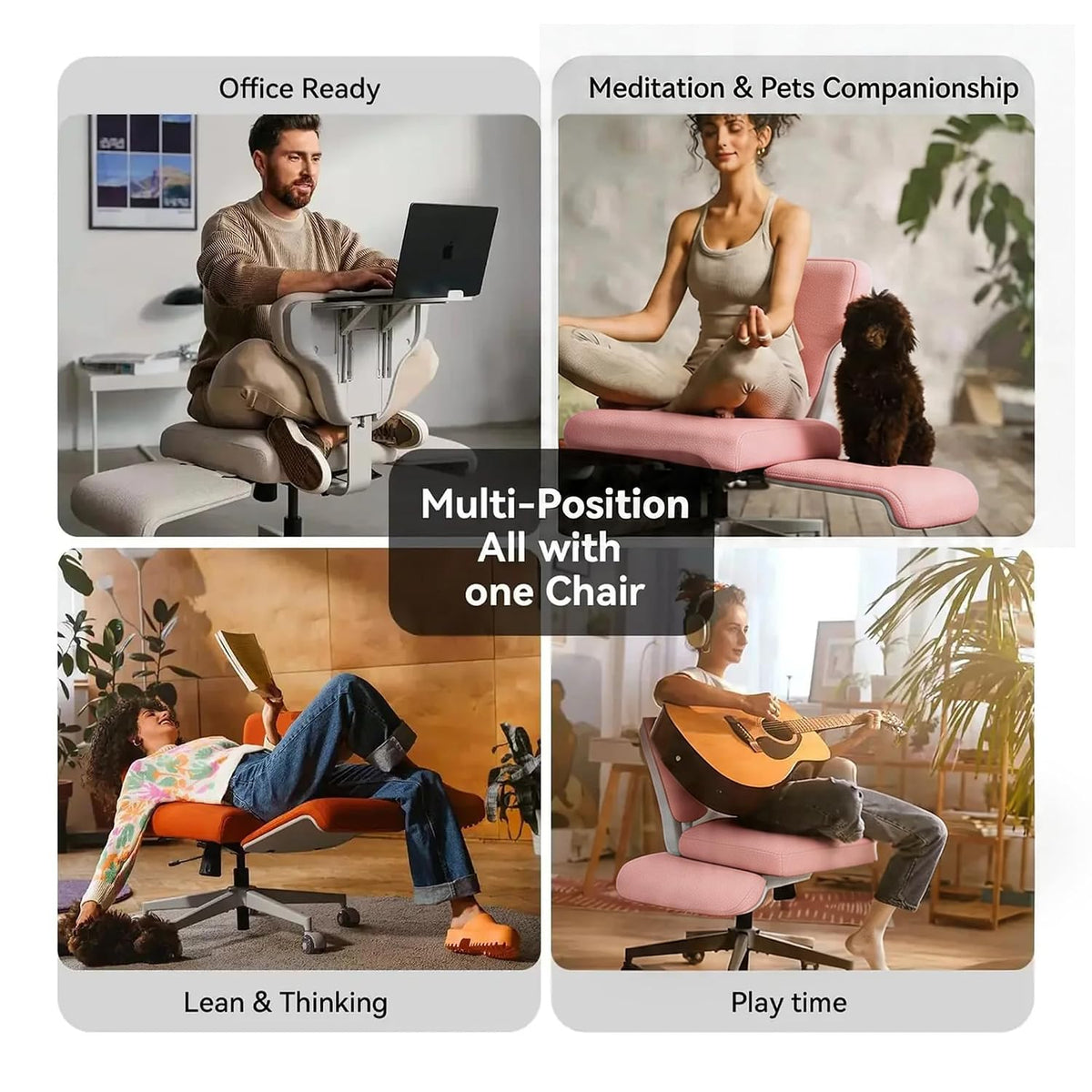 Freedom-X Multi-Position Cross Legged Office Chair (Grey)