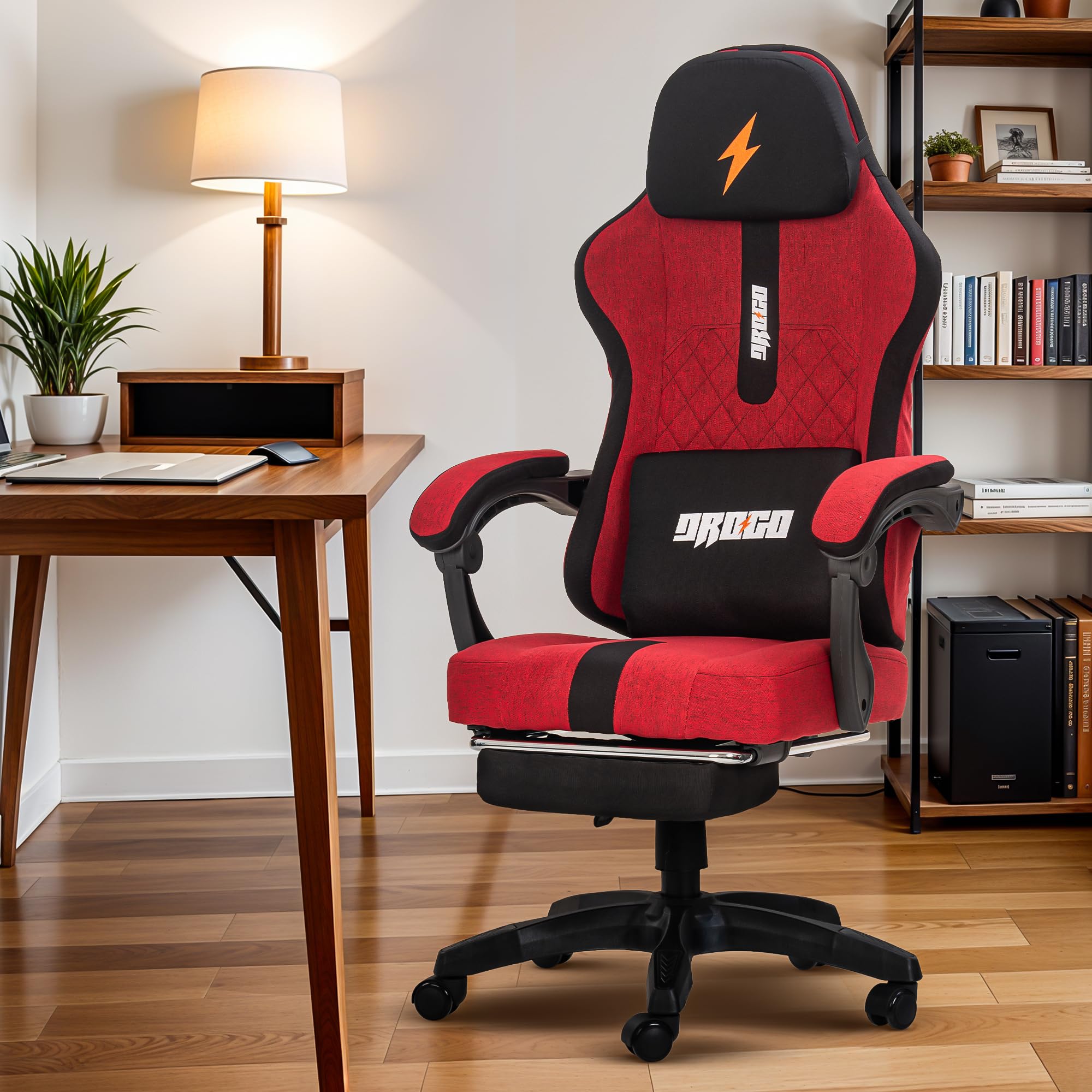 Drogo ComfortMax Ergonomic Gaming Chair with Breathable Fabric, Adjustable Neck