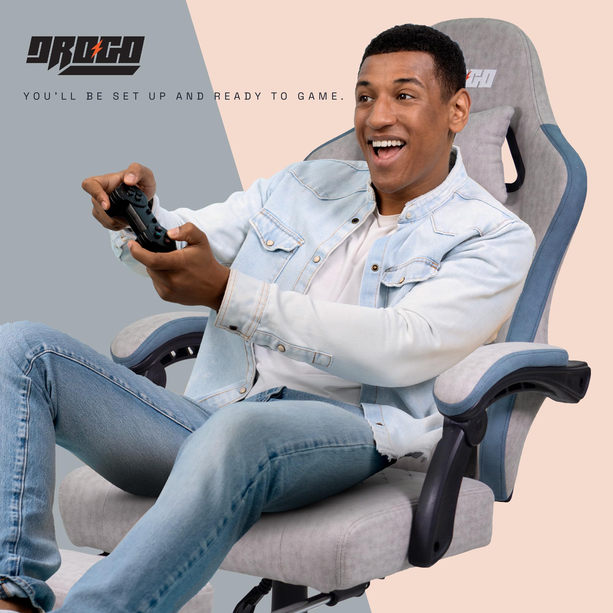 Drogo Throne Ergonomic Gaming Chair With Linkage Armrest,Foot Rest,& Adjustable Seat