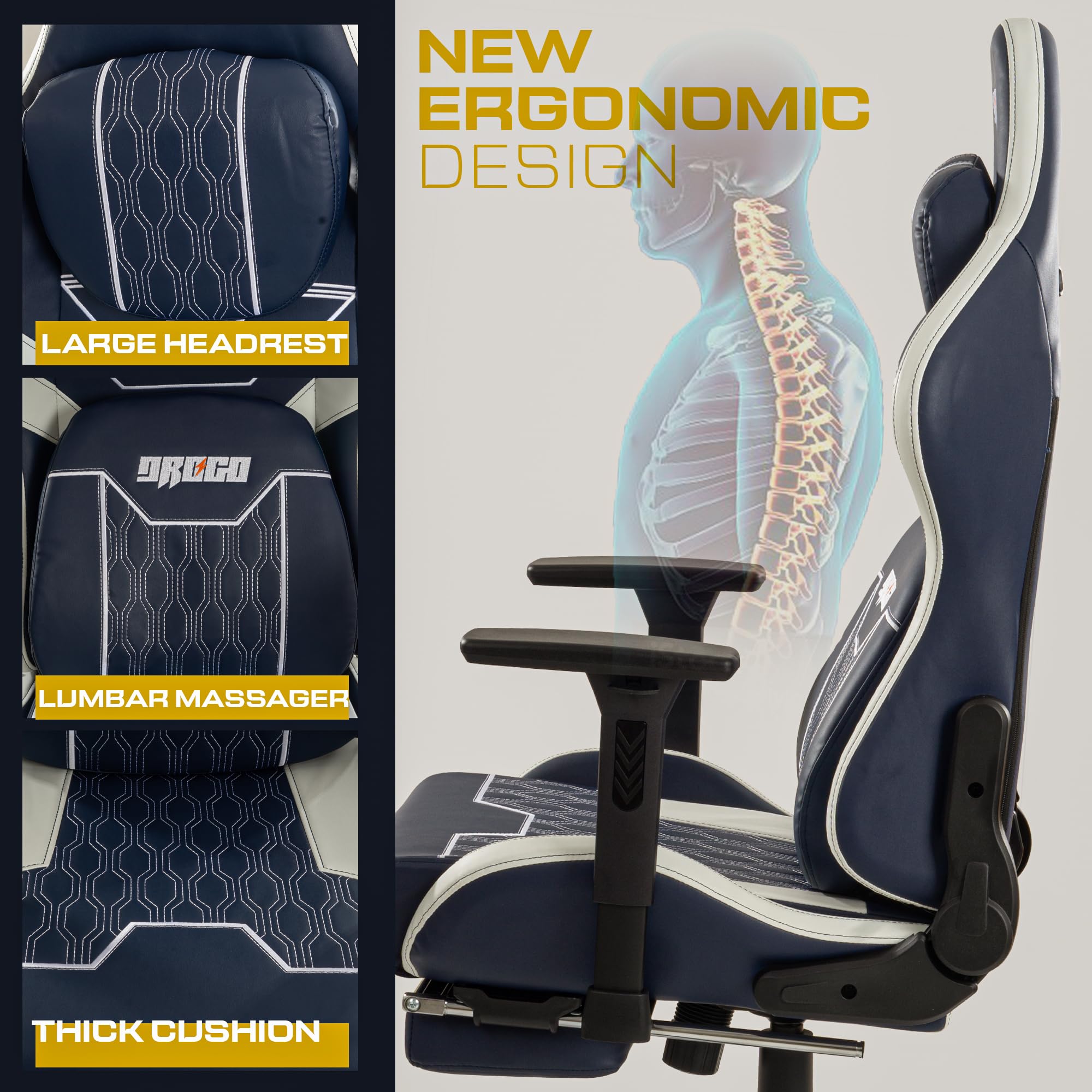 Drogo Matrix Series Multi-Purpose Ergonomic Gaming Chair with Adjustable Seat Height