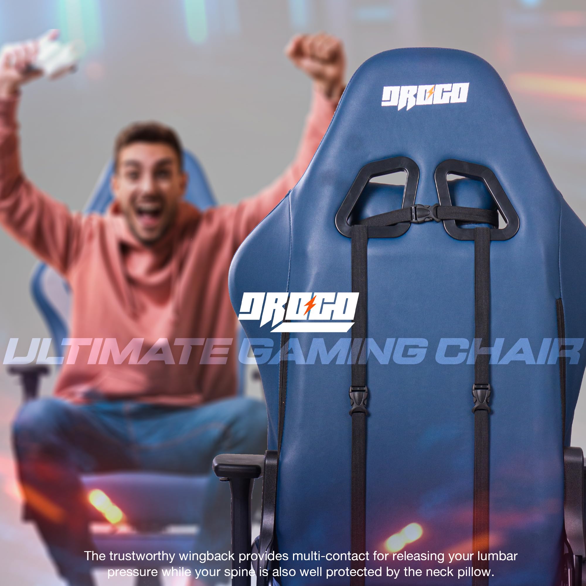 Drogo Racer Pro Series Gaming Chair Computer Chair With Pu Leather, Adjustable Seat