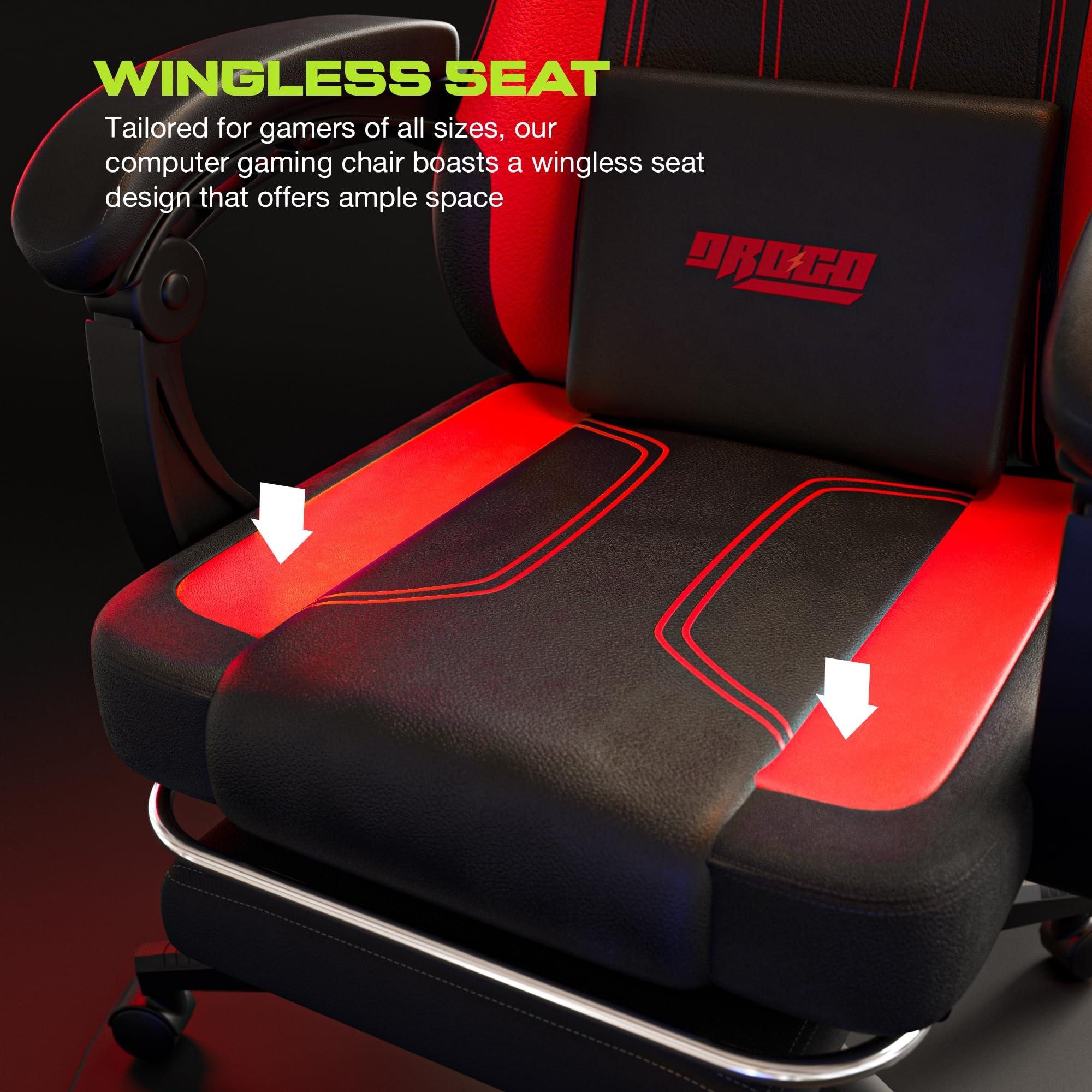 Drogo Phantom Ergonomic Gaming Chair with Premium PU Leather, Adjustable Neck