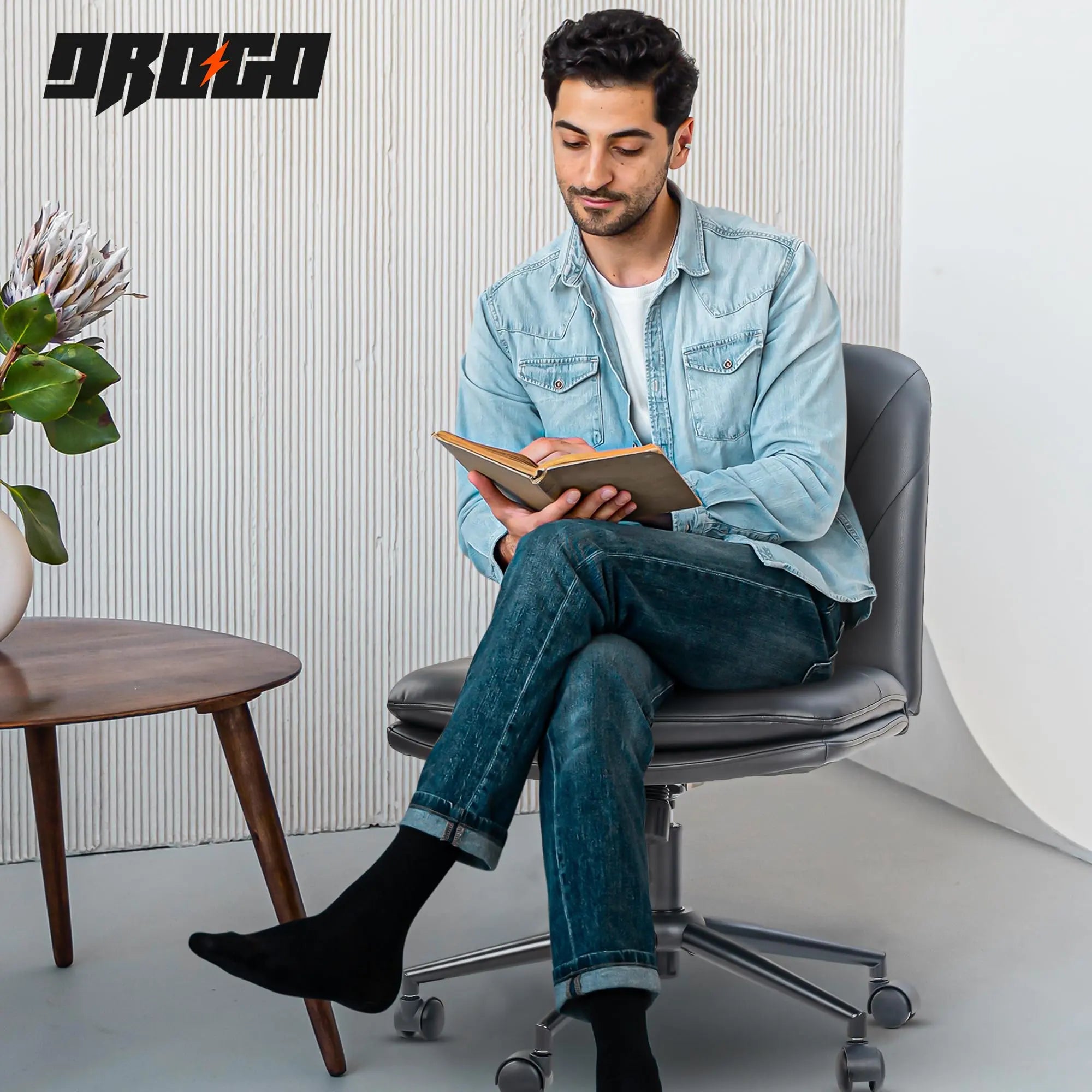 Drogo Zen Pro Cross Legged Chair for Work from Home, Cross Legged Wide Computer Chair Galaxy Incorporation