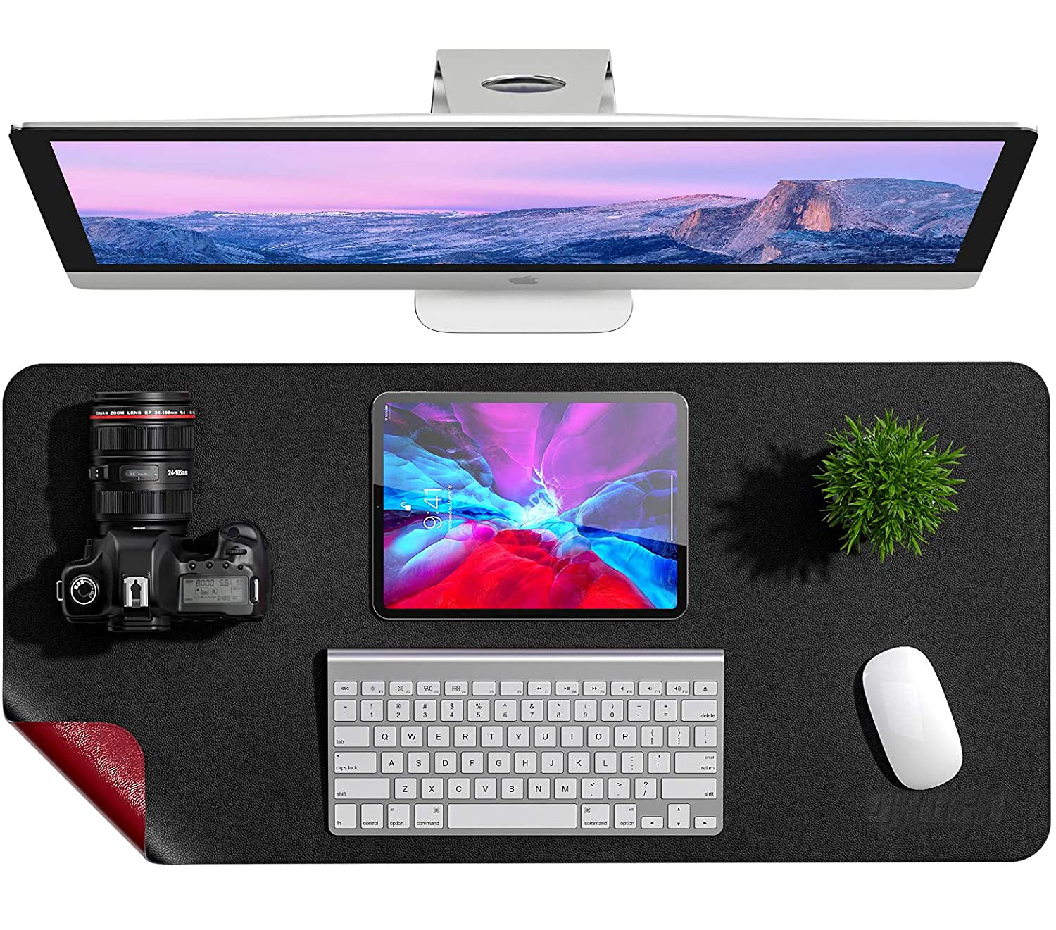 Drogo Dual-Sided Vegan Leather Mouse Pad Desk Mat for Office/Gaming (80x40cm)