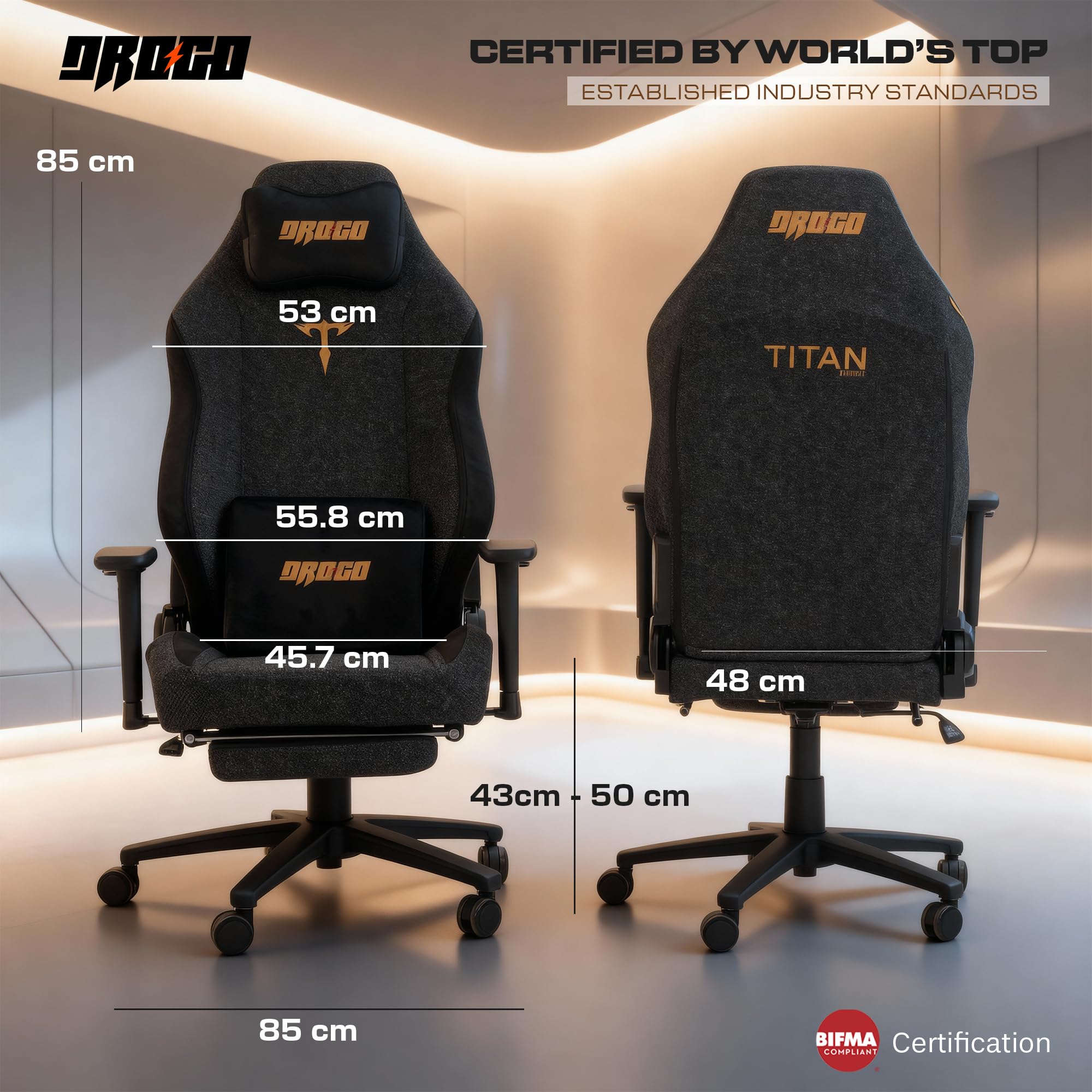 Drogo Titan Ultra Ergonomic Gaming Chair with Soft Weave Mesh Fabric