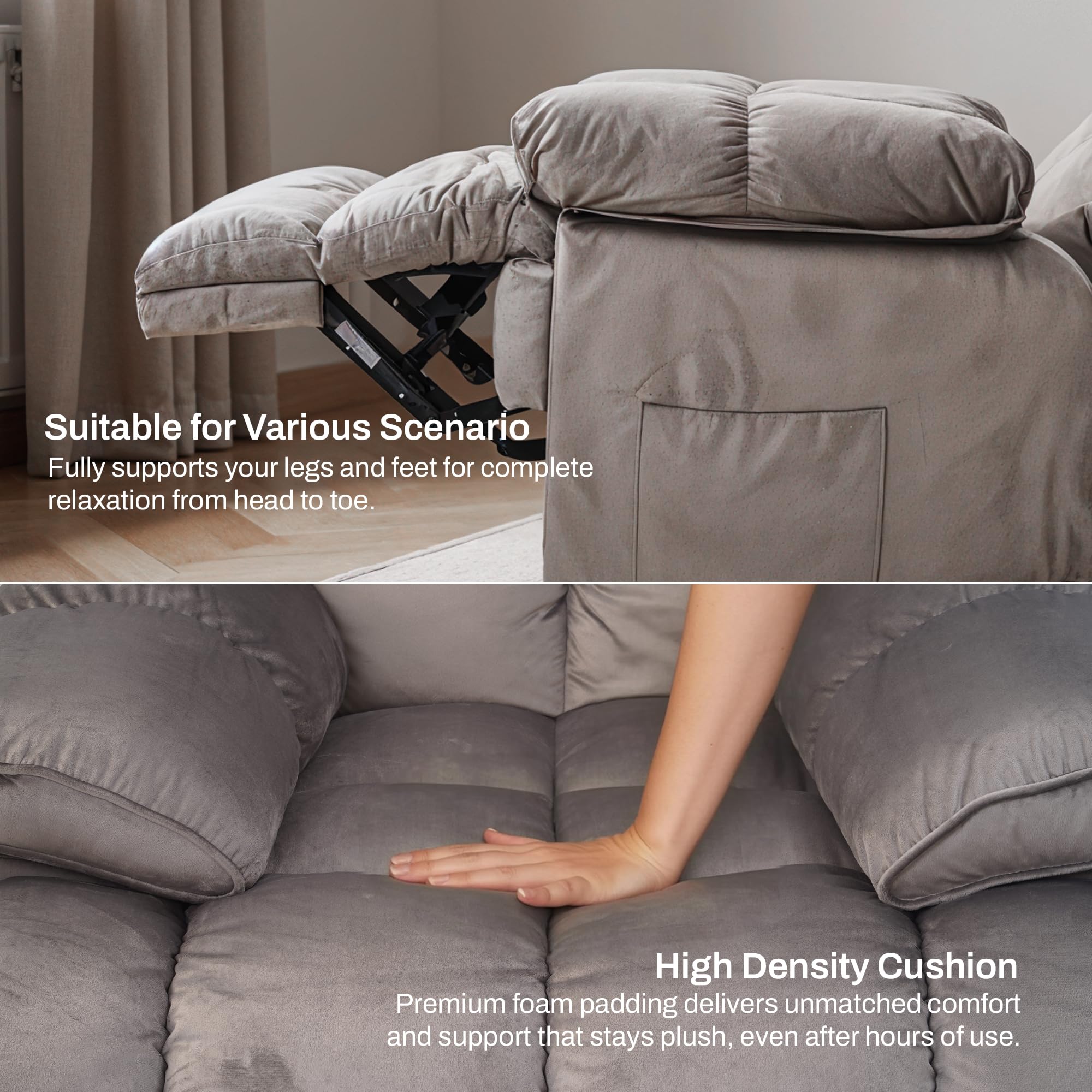 Drogo Evo Lounge Oversized Motorised Single Seater Recliner Sofa with Rapid Recline Technology