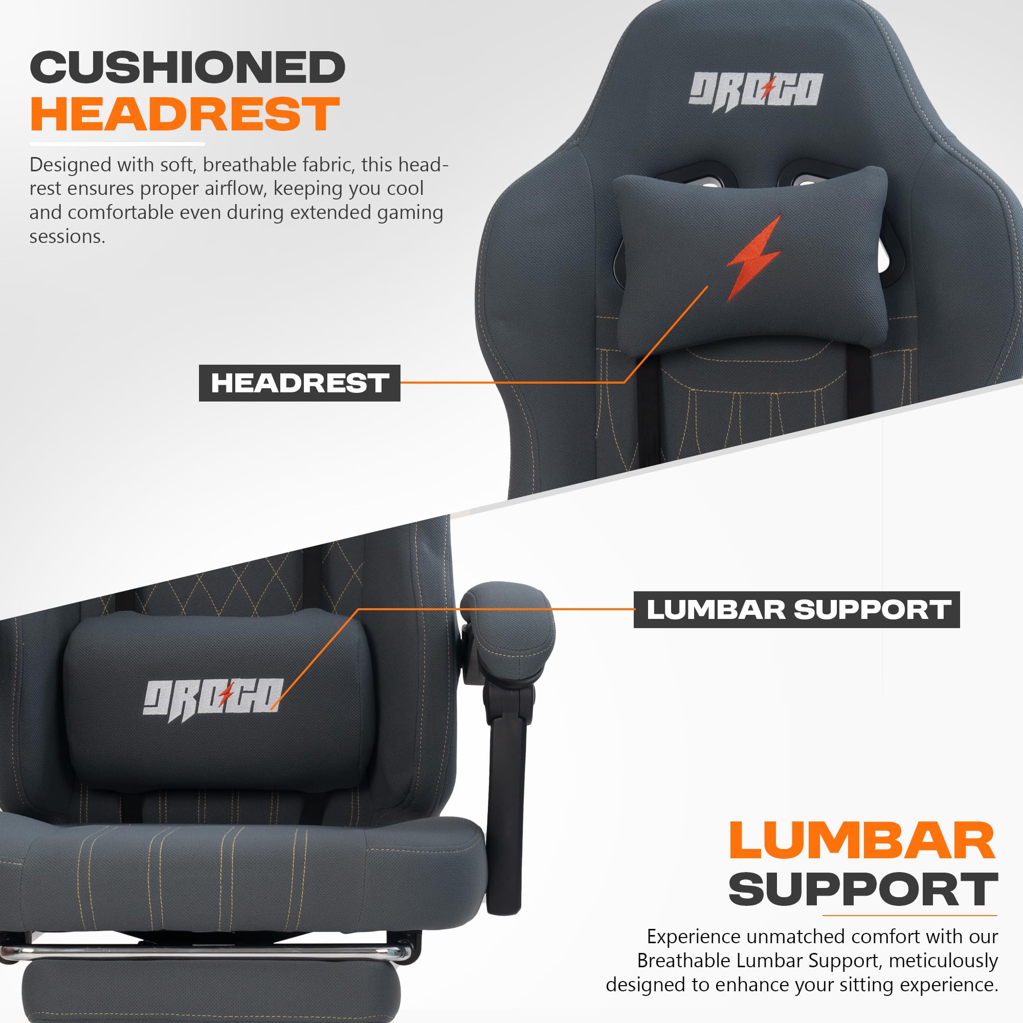 Drogo Apex Ergonomic Gaming Chair, Highback Computer Chair with Linkage Armrest