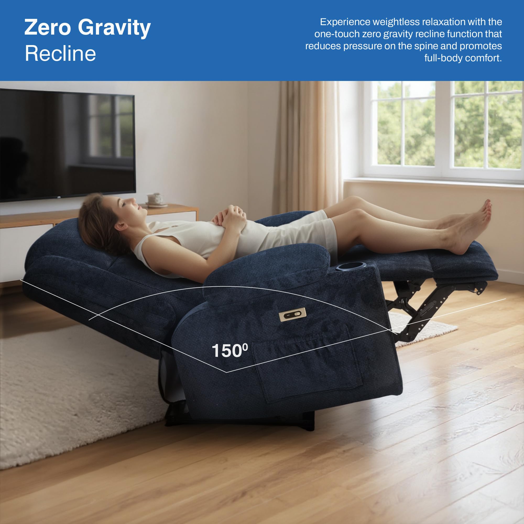 Drogo Luxora Zero Gravity Electric Motorised Single Seater Recliner Sofa with Rapid Recline Technology
