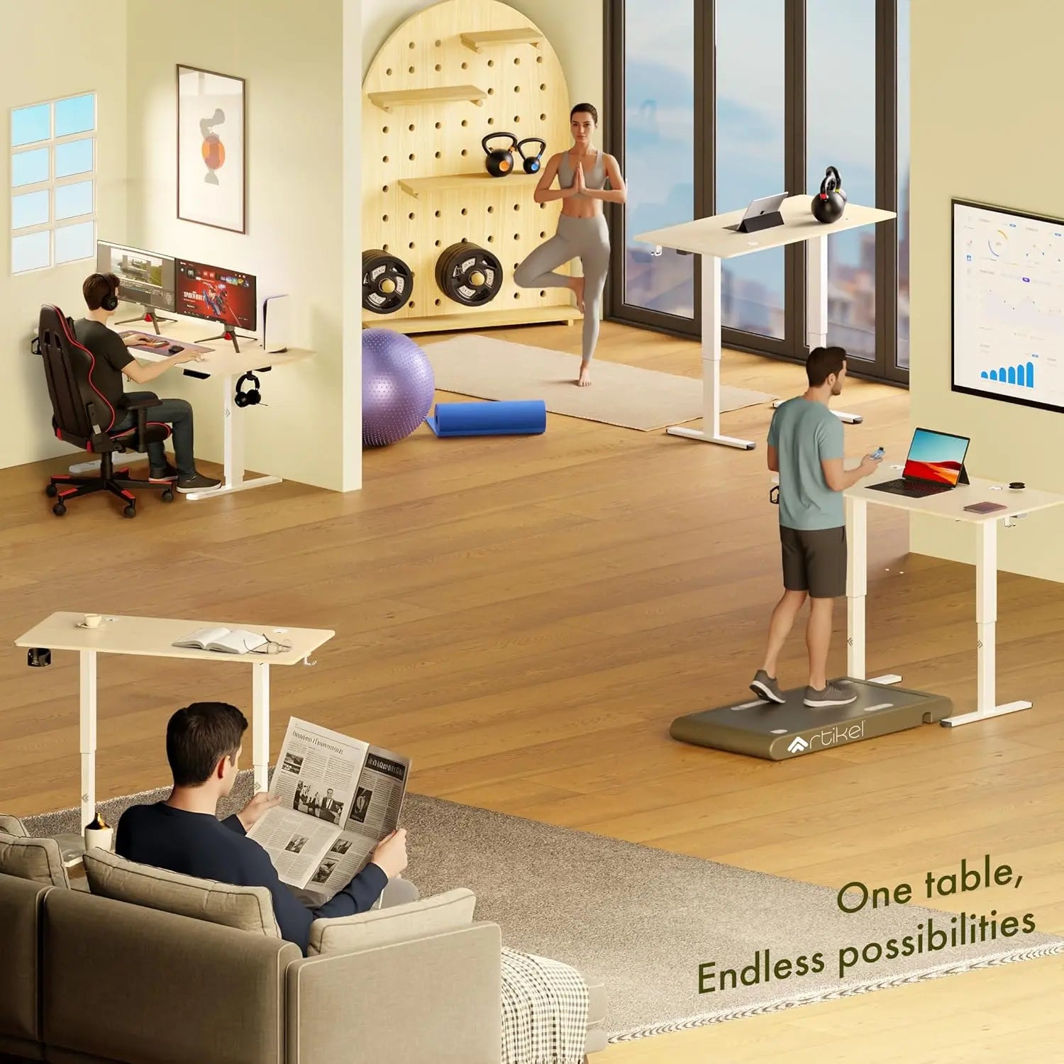 Drogo Eco Electric Height Adjustable Table for Office Work & Home Sit Stand Gaming Desk (100x60cm) Drogo India