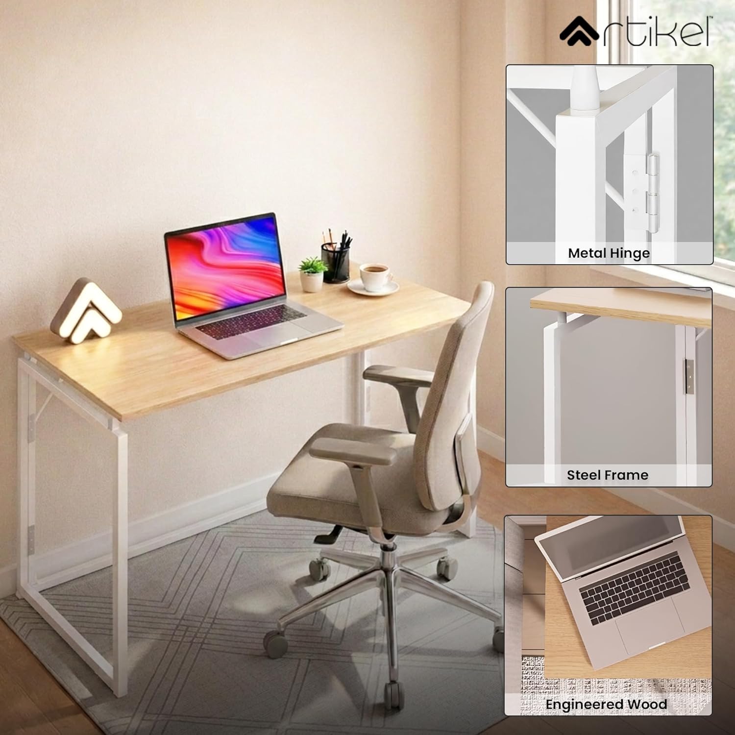 Drogo Foldable Wooden Study Table Computer Desk for Home Office Drogo