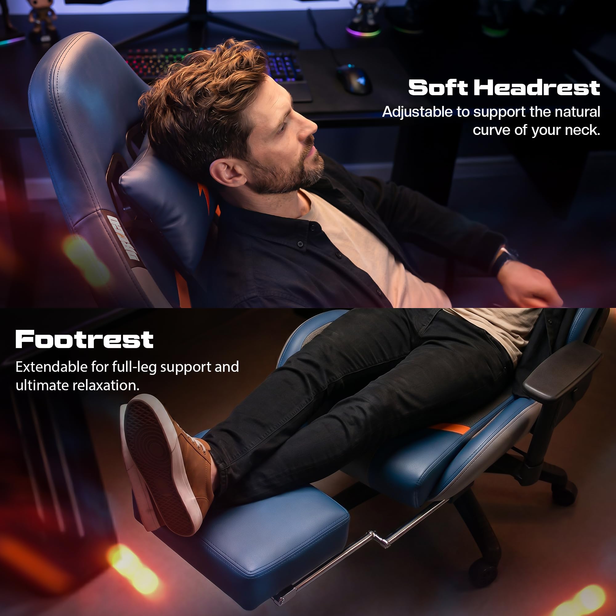 Drogo Racer Pro Series Gaming Chair Computer Chair With Pu Leather, Adjustable Seat