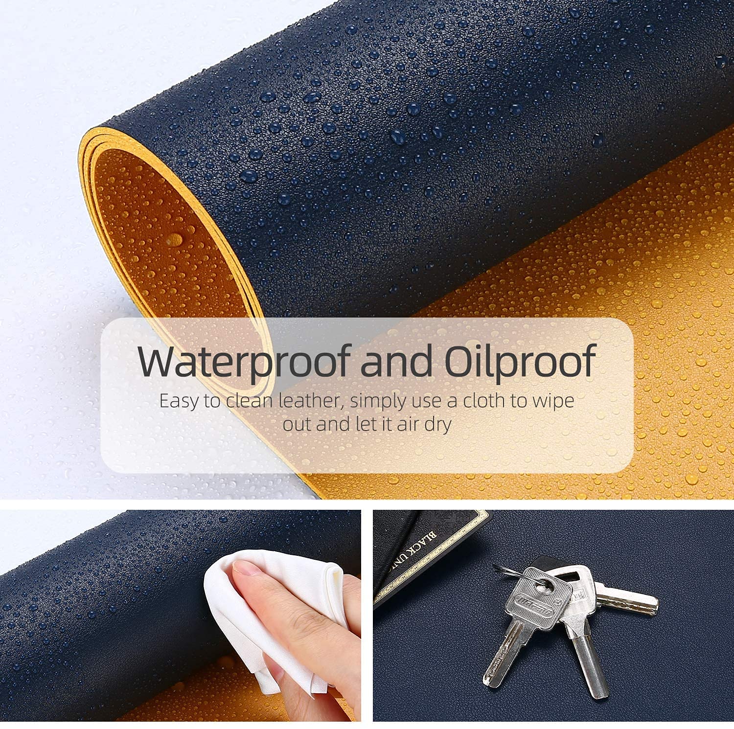 Drogo Dual-Sided Vegan Leather Mouse Pad Desk Mat for Office/Gaming (90x45cm)