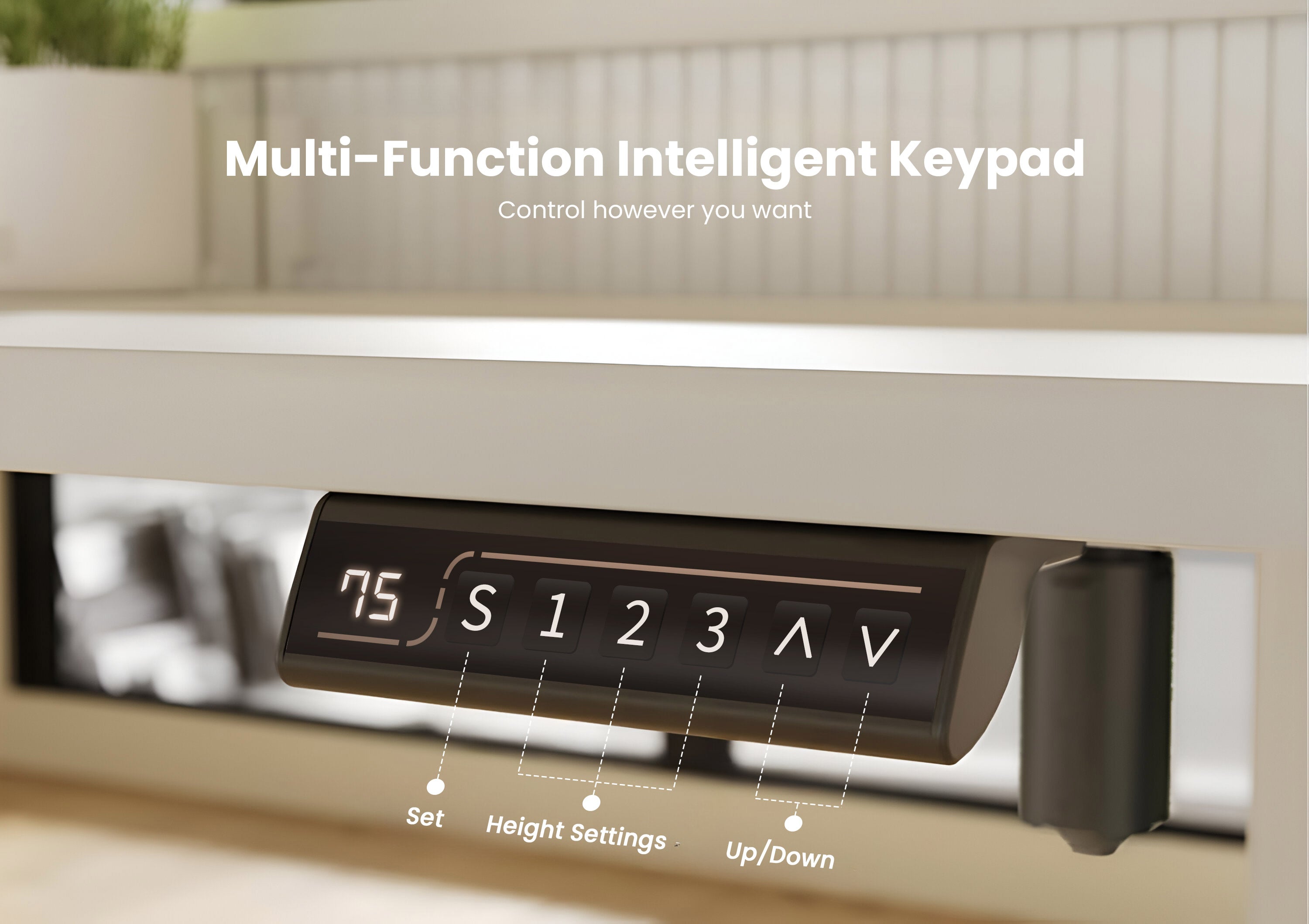 Drogo Artikel Groove Electric Height Adjustable Standing Desk with Roller Shutter Door Storage