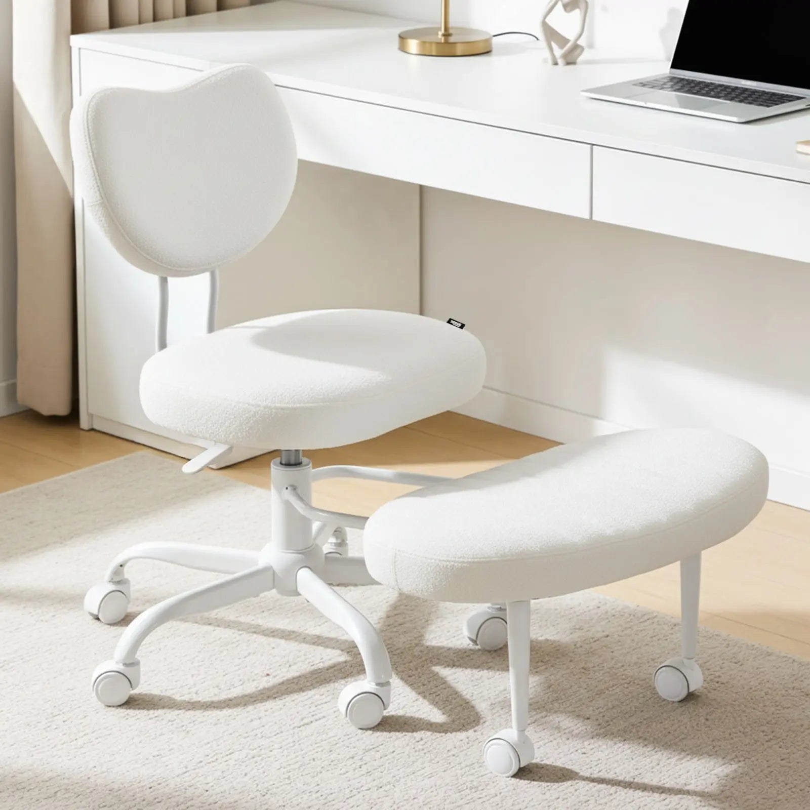 PREORDER Meditura Cross Legged Office Chair with Wheels, Wide Criss Cross Kneeling Drogo India
