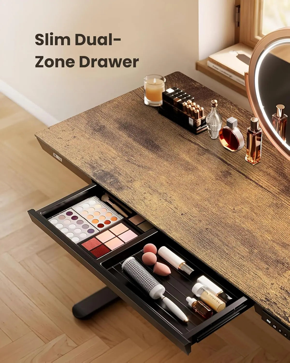 Drogo Artikel Advanced Pro Electric Height Adjustable Table DIY with 3 Year Warranty | Sit Stand Computer Desk 120 X 60 Cm - Vintage Brown Drogo India