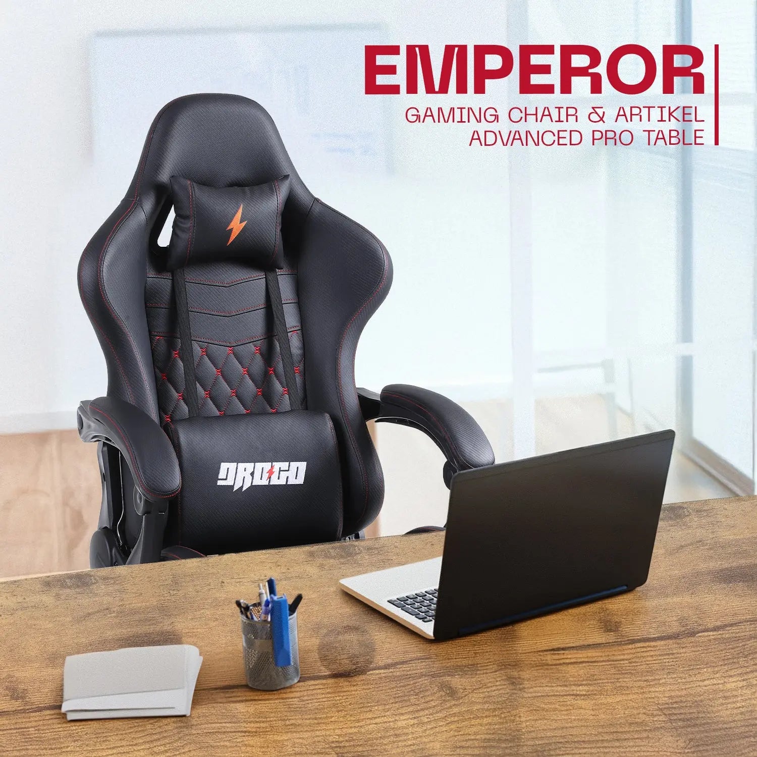 Drogo Emperor Gaming Chair + Artikel Pro Height Adjustable Desk – Work & Play Productivity Bundle Drogo India