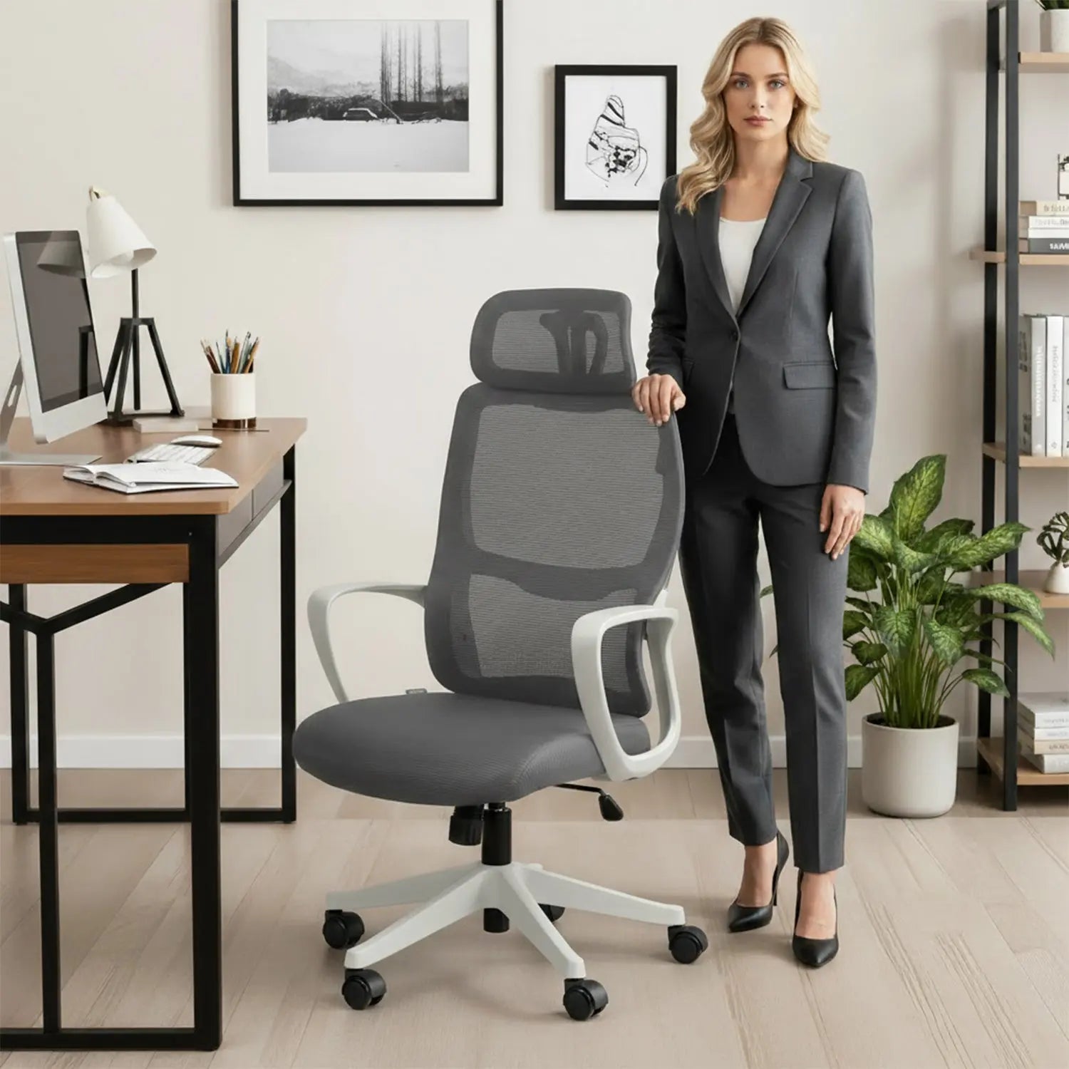 Drogo Ergo Lite Ergonomic Premium Office Chair Armrest, Breathable Mesh, Adjustable Headrest Galaxy Incorporation