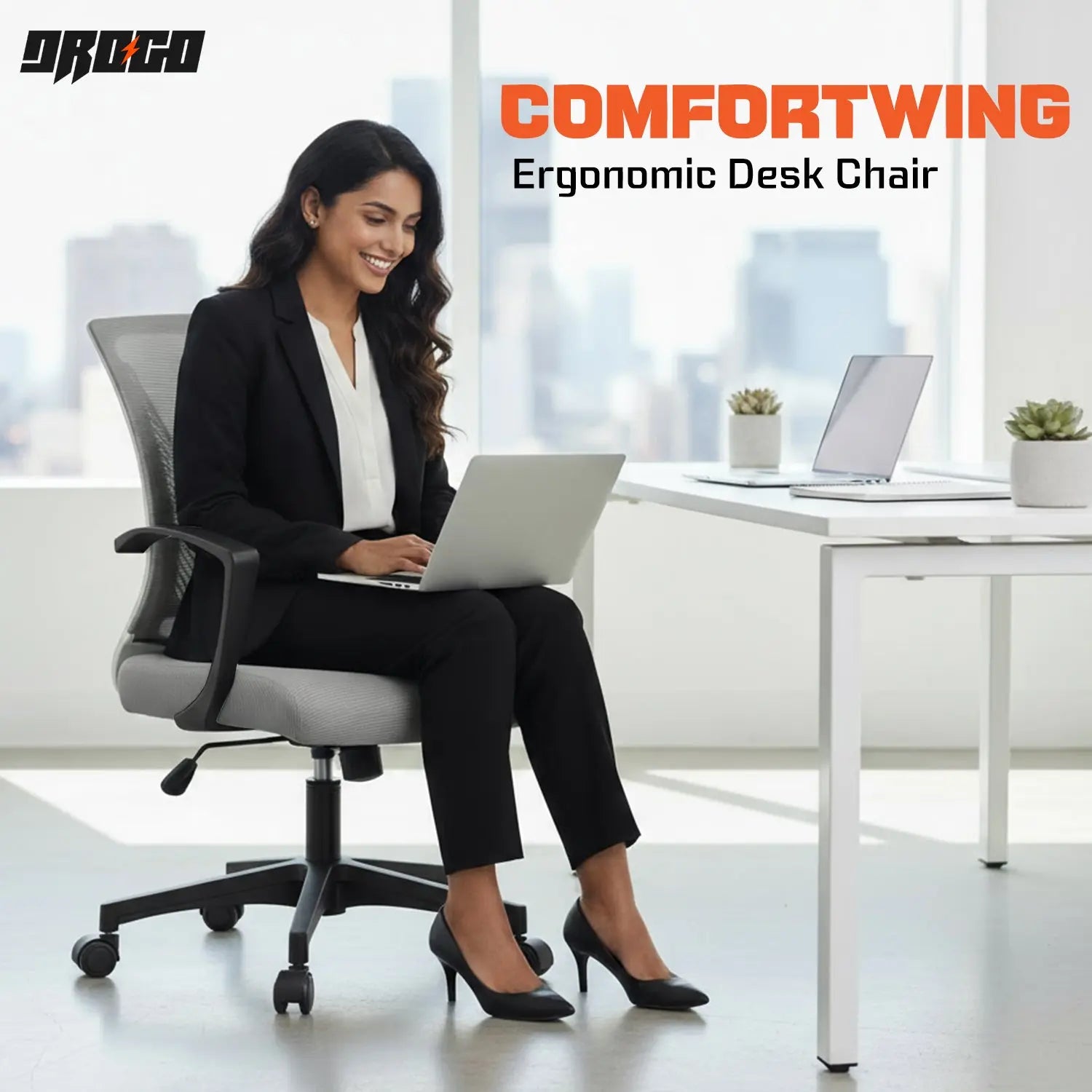 Drogo ComfortWing Ergonomic Office Chair for Work from Home Desk Chair Drogo India