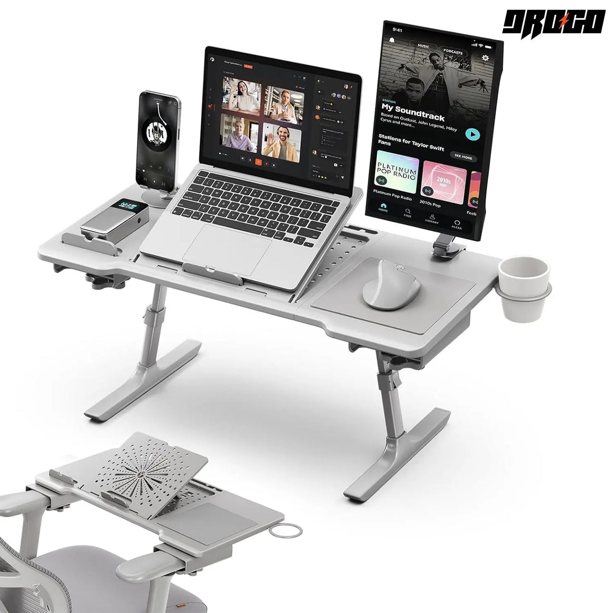 Drogo Laptop Bed Tray Desk, Designed Exclusively for Posture Series Chairs Drogo India