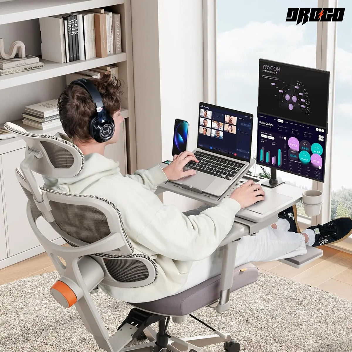Drogo Laptop Bed Tray Desk, Designed Exclusively for Posture Series Chairs Drogo India