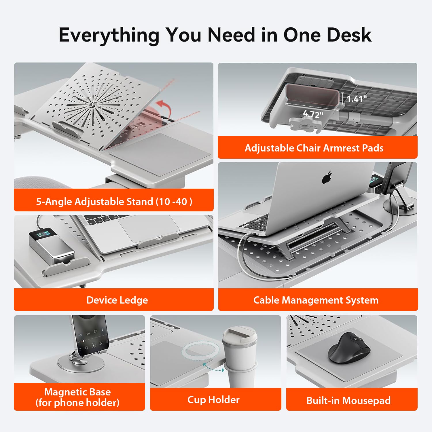 Drogo Laptop Bed Tray Desk, Designed Exclusively for Posture Series Chairs