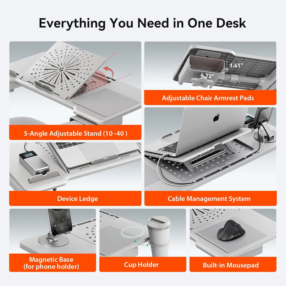 Drogo Laptop Bed Tray Desk, Designed Exclusively for Posture Series Chairs Drogo India