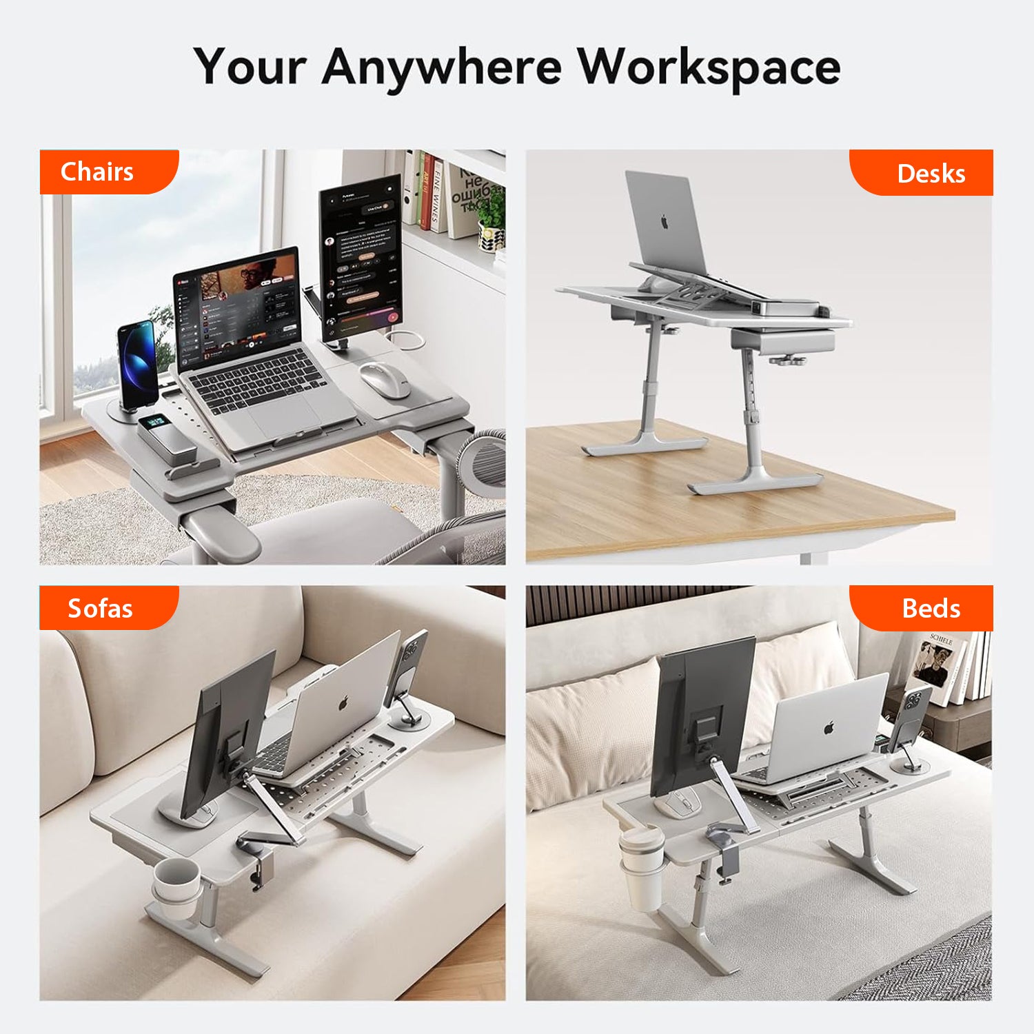 Drogo Laptop Bed Tray Desk, Designed Exclusively for Posture Series Chairs