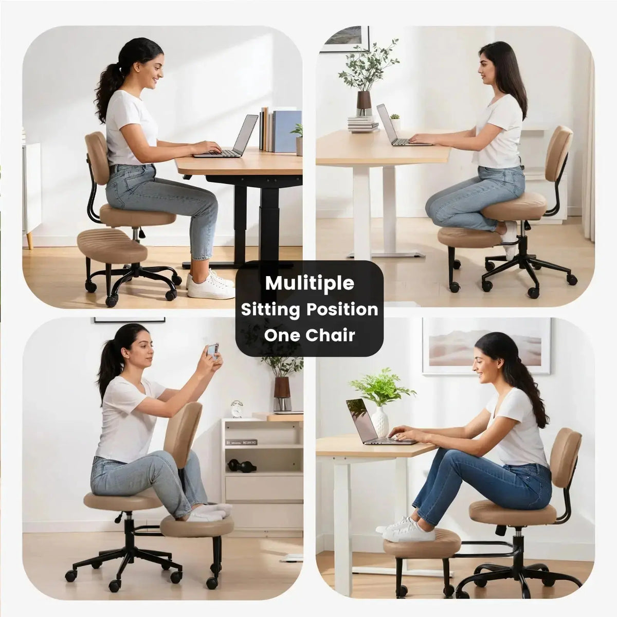 PREORDER Drogo Meditura Cross Legged Office Chair with Wheels, Wide Criss Cross Kneeling Drogo India