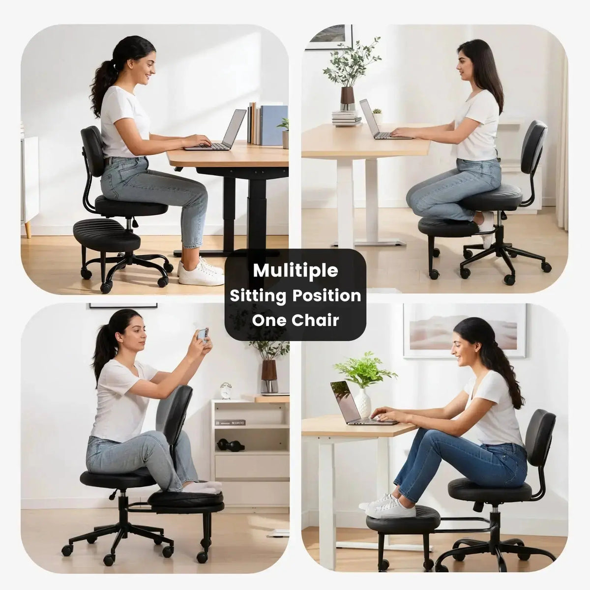 PREORDER Drogo Meditura Cross Legged Office Chair with Wheels, Wide Criss Cross Kneeling Drogo India