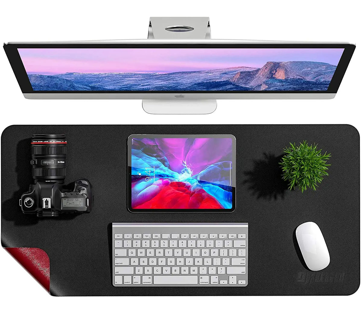 Drogo Dual-Sided Vegan Leather Mouse Pad Desk Mat for Office Desk Accessories/Gaming (90x45cm) Galaxy Incorporation