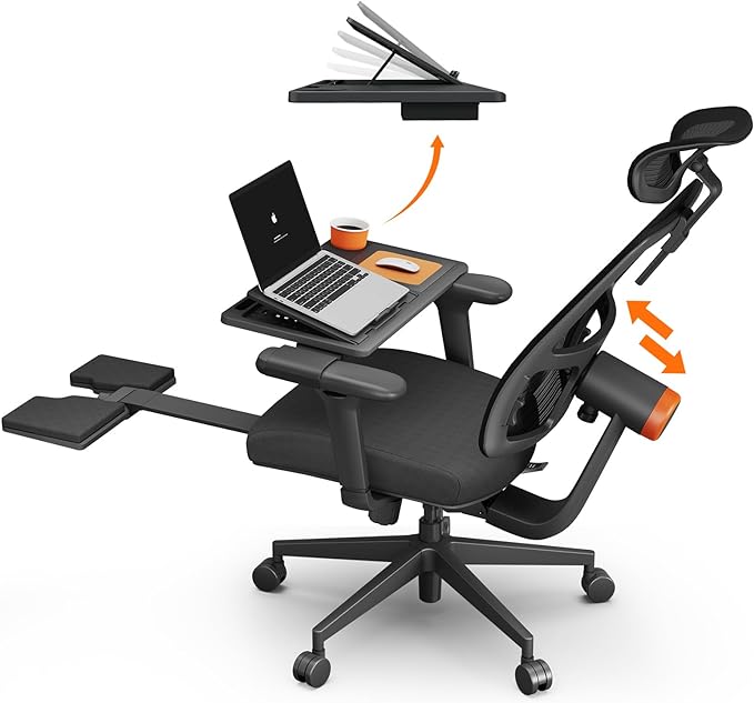 DROGO Bold PosturePro with Laptop Table Ergonomic Office Chair for Work from Home, High Back Computer Chair with Adaptive Lumbar Support