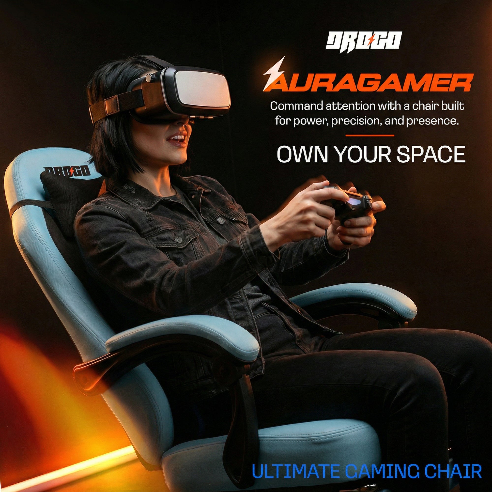 Drogo Aura Ergonomic Gaming Chair with Premium PU Leather Fabric