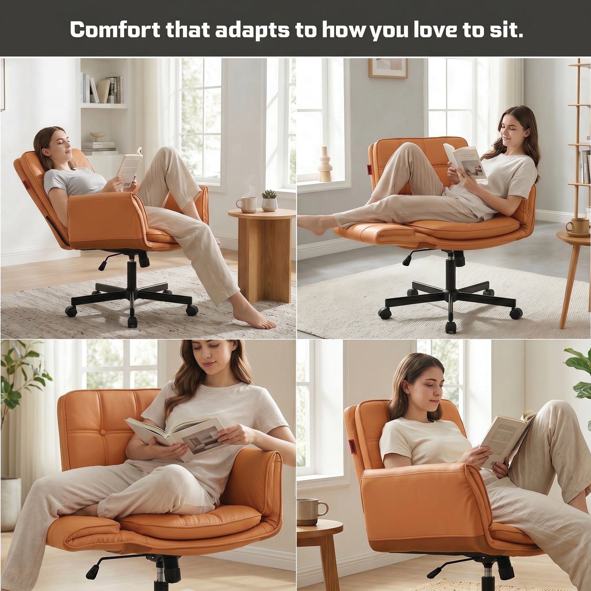Zen Atora Ergonomic Cross-Legged Chair (Tan)
