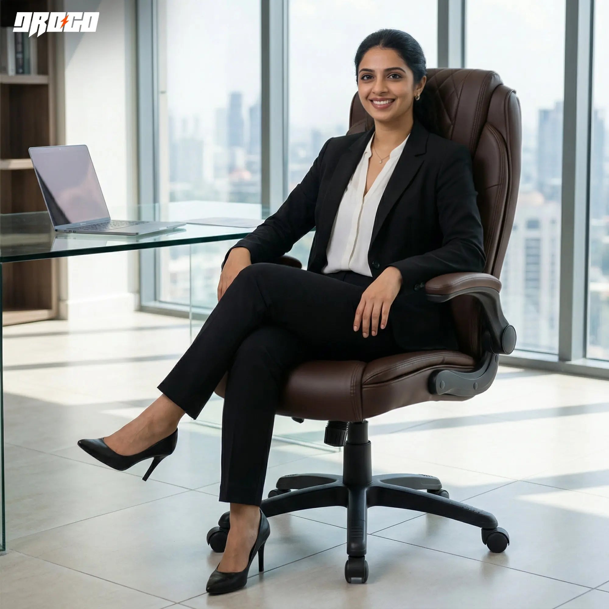 Drogo Dominus Ergonomic Leather Office Chair Drogo India
