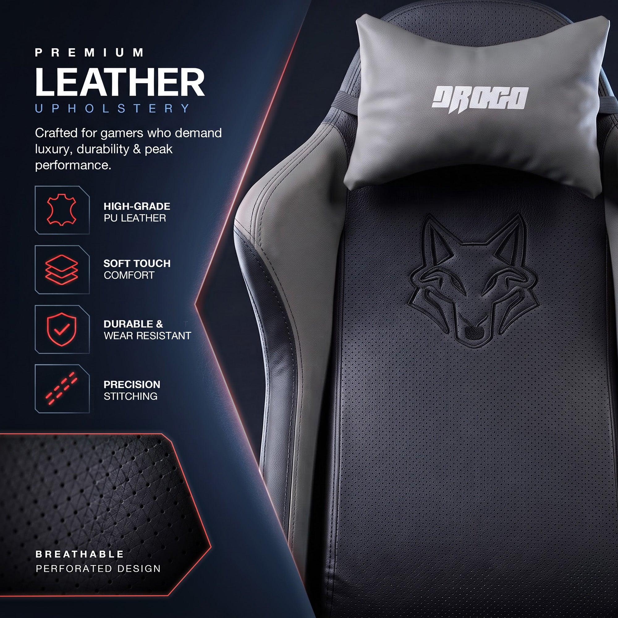Drogo Alpha-X Premium Ergonomic Gaming Chair with Footrest