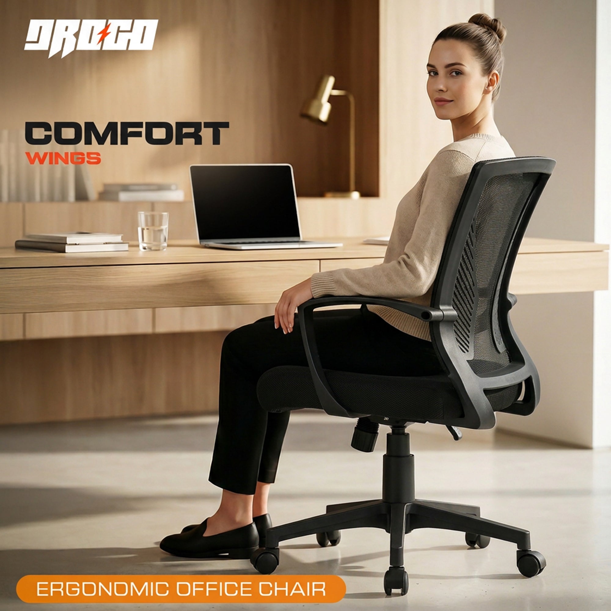 Drogo ComfortWing Ergonomic Office Chair for Work from Home Desk Chair