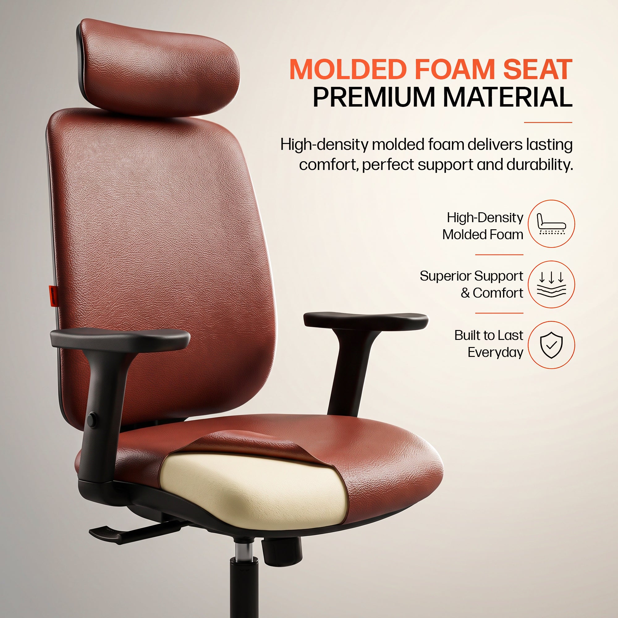 Drogo Pluto Ergonomic Office Chair with 2D Adjustable Headrest