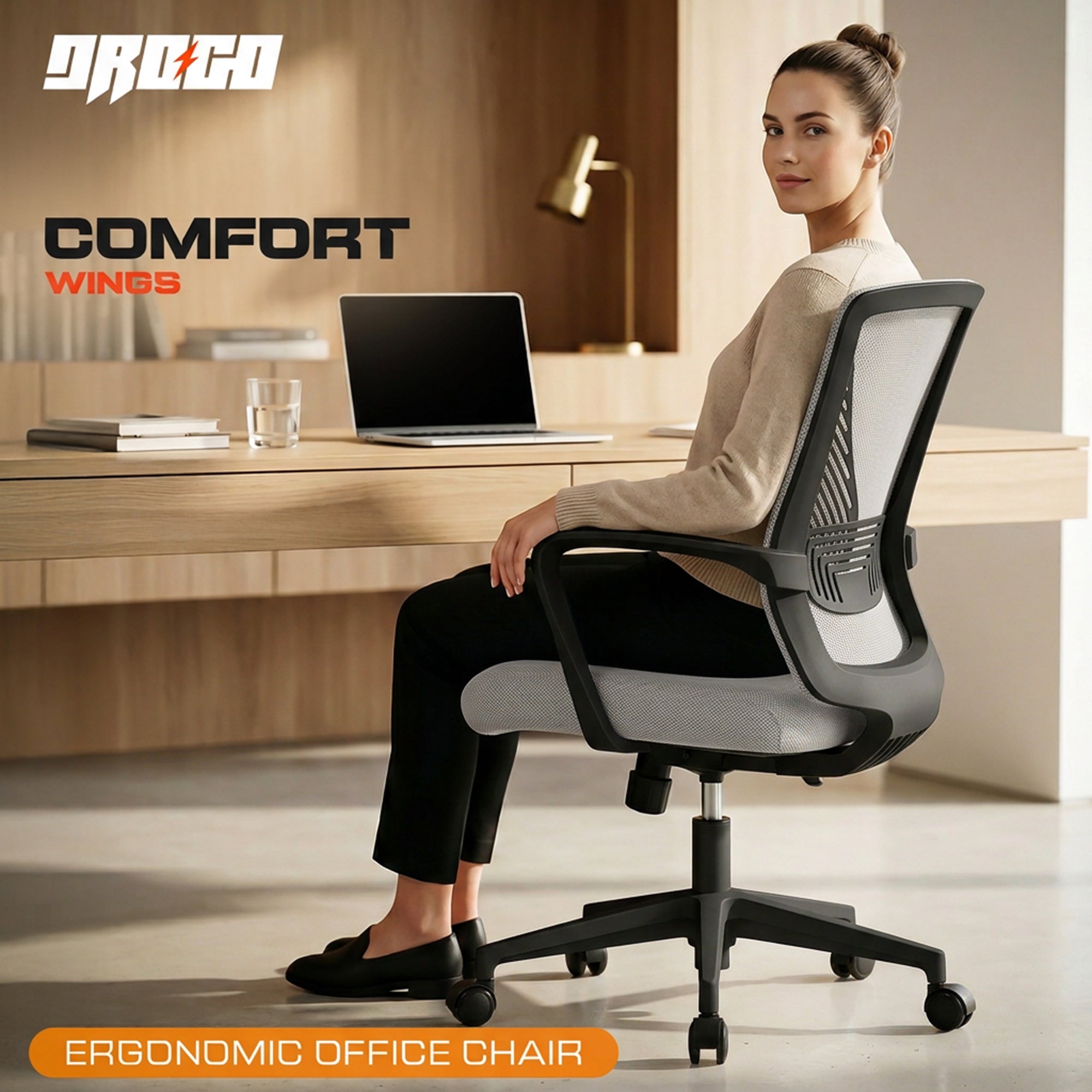 Drogo ComfortWing Ergonomic Office Chair for Work from Home Desk Chair