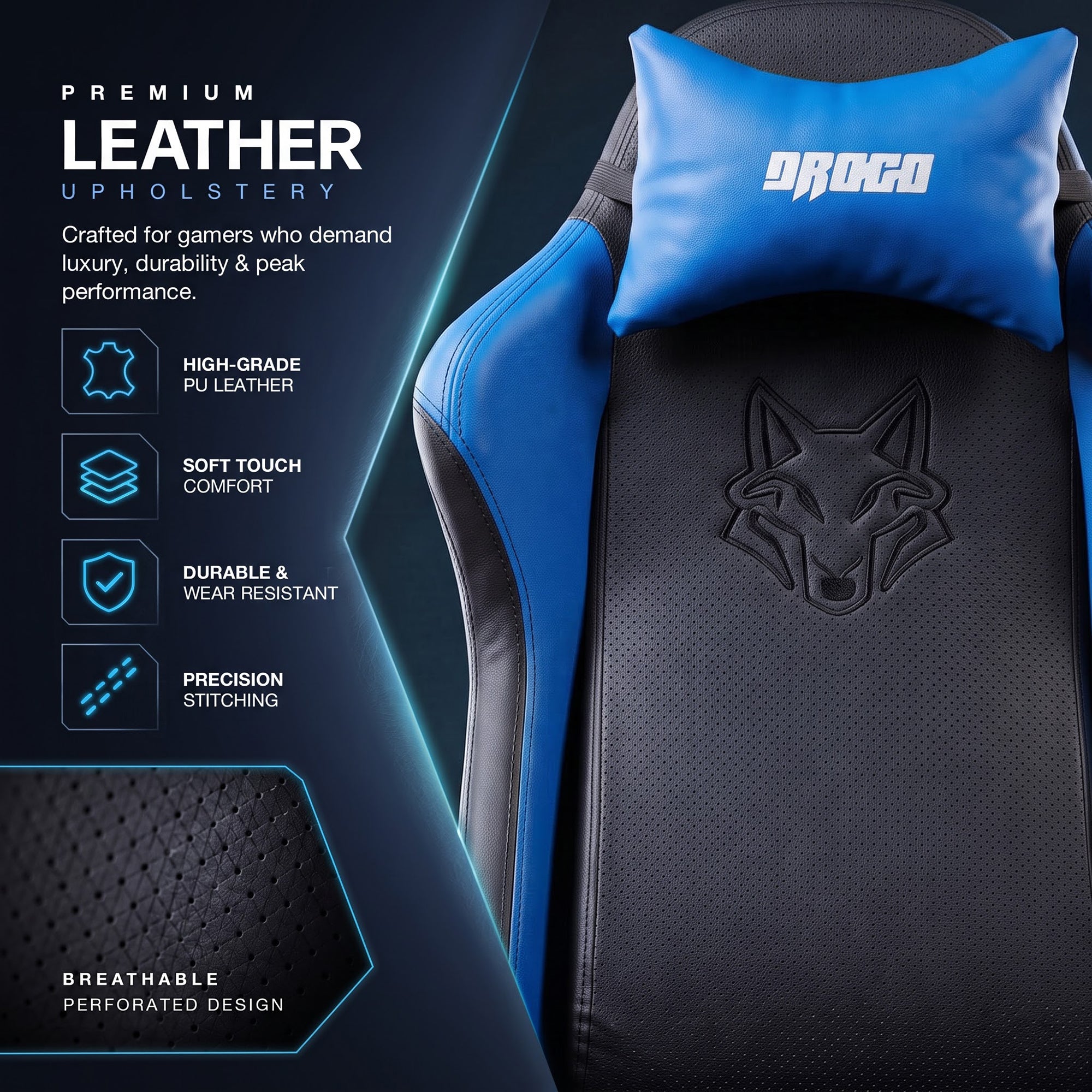 Drogo Alpha-X Premium Ergonomic Gaming Chair with Footrest